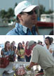 (Top) Jim Berkson leads the Population Dynamics Recruiting Program. (Bottom) Students attending a Population Dynamics Recruiting Program workshop in Key West, Fla., learn sampling techniques to determine the age of a fish..
