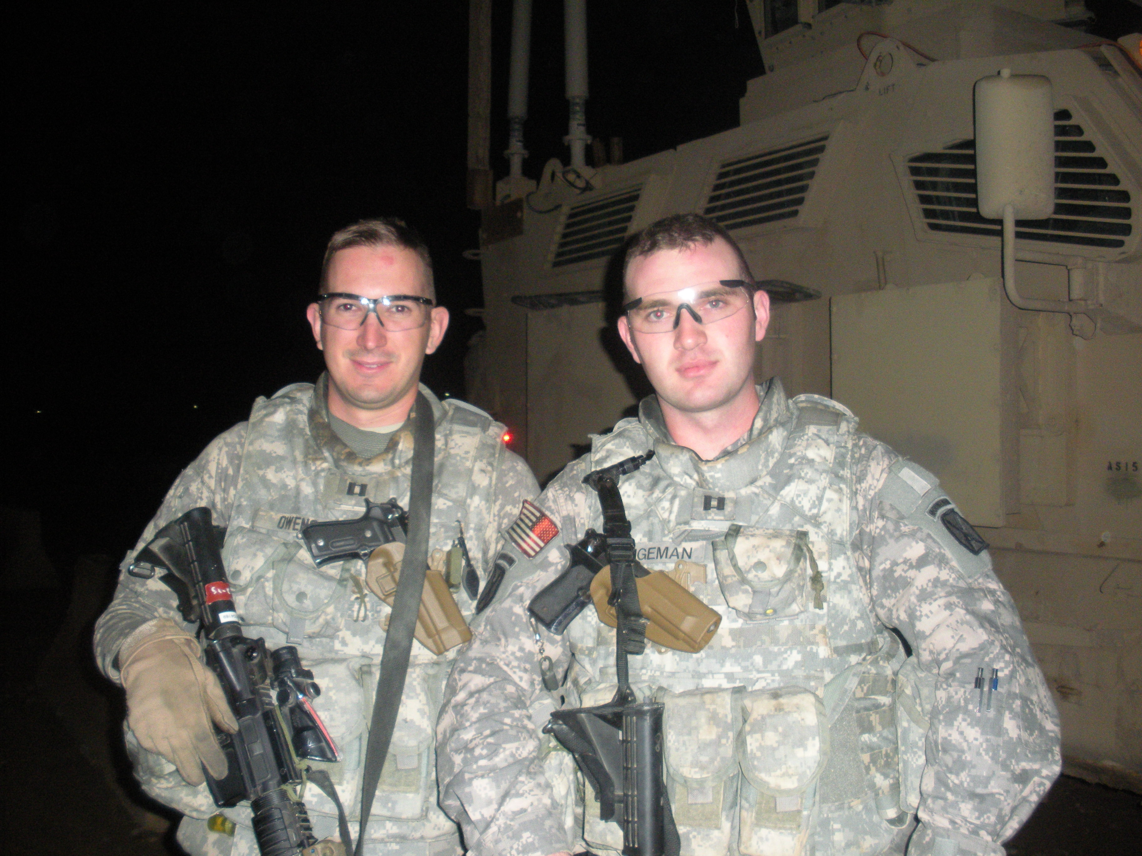 Capt. Timothy Owens, U.S. Army, (left) Virginia Tech Corps of Cadets Class of 2004