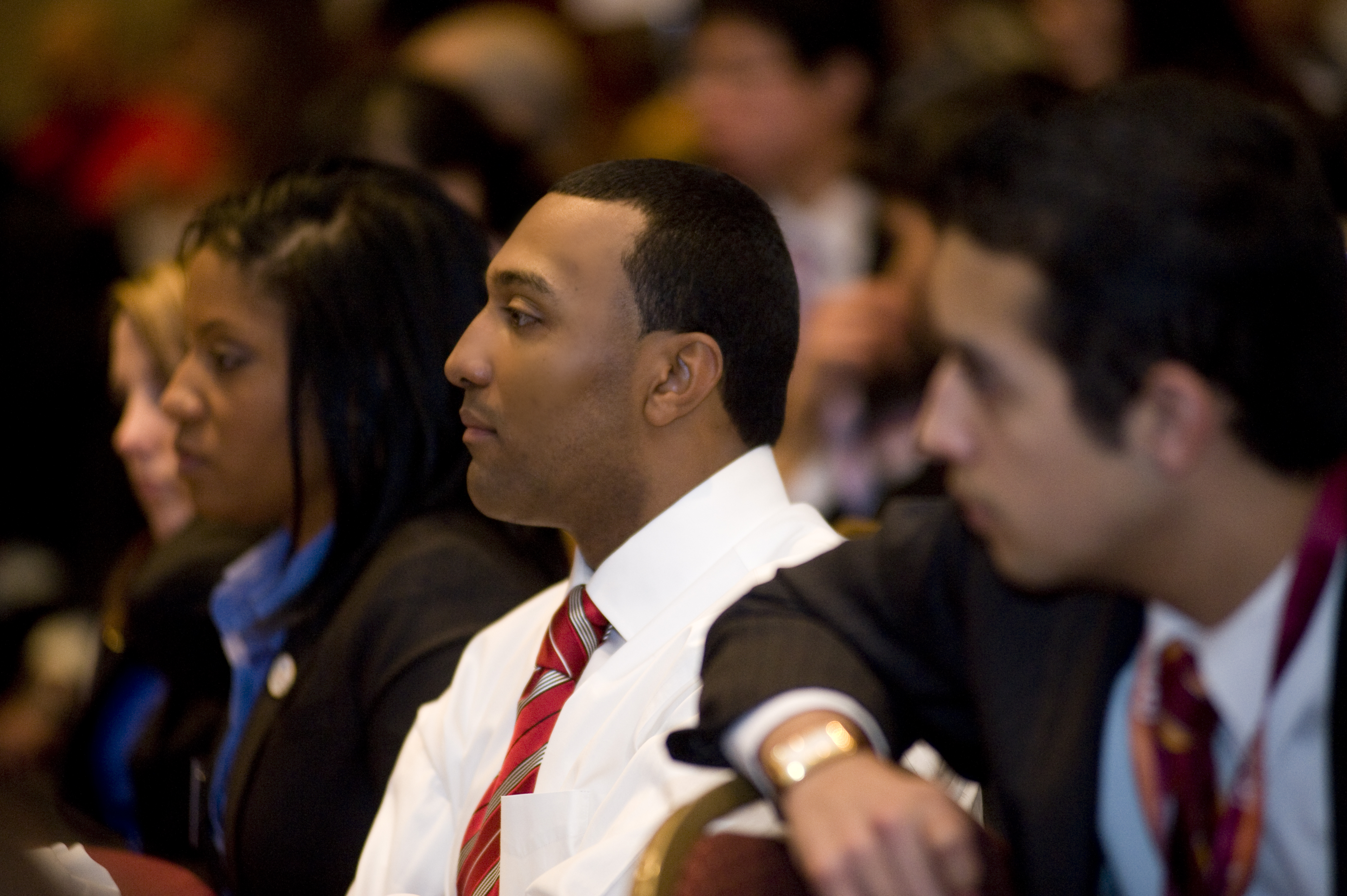 Three participants at a diversity conference
