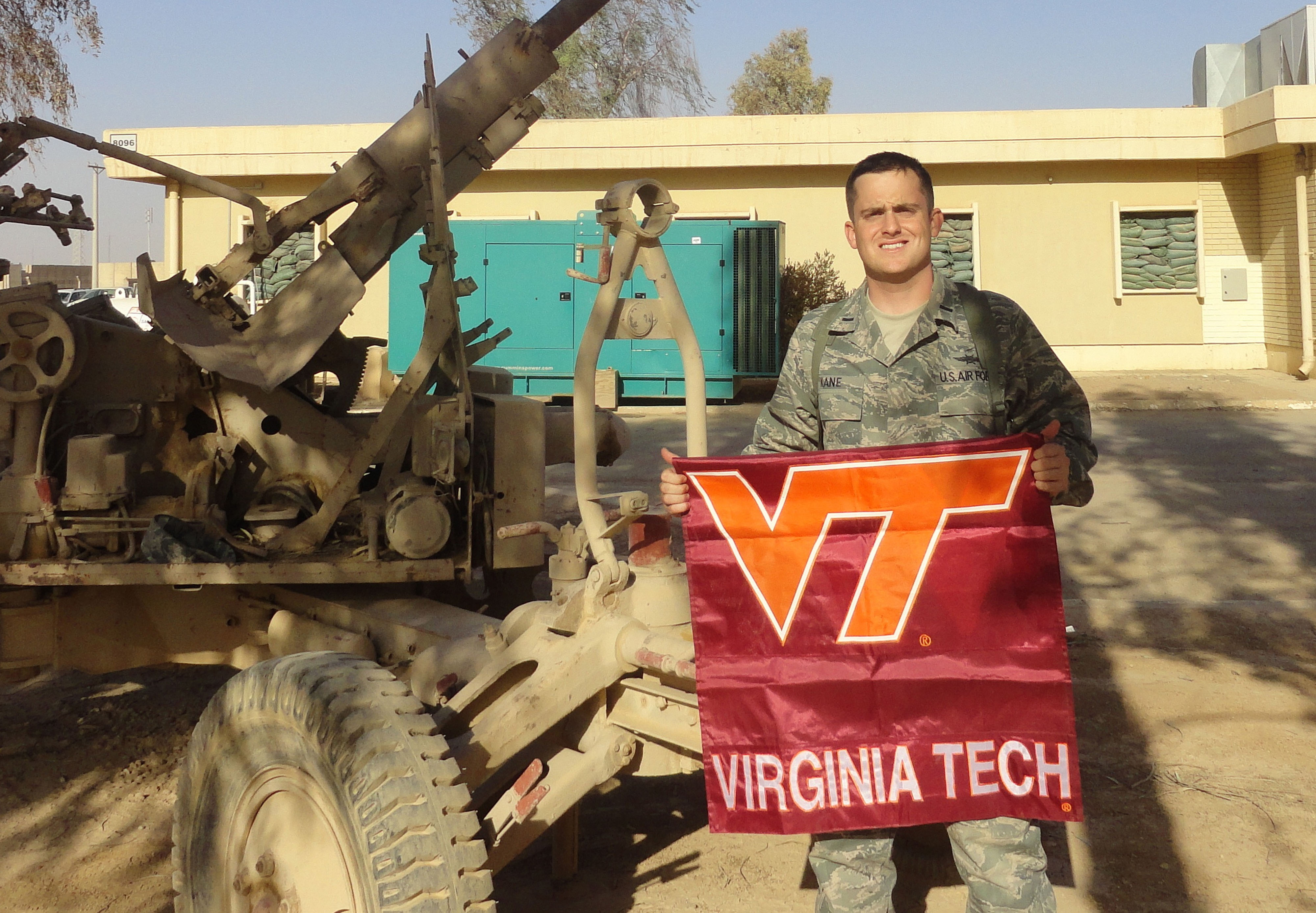 1st Lt. Nate Kane, U.S. Air Force, Virginia Tech Corps of Cadets Class of 2008 shown in Iraq