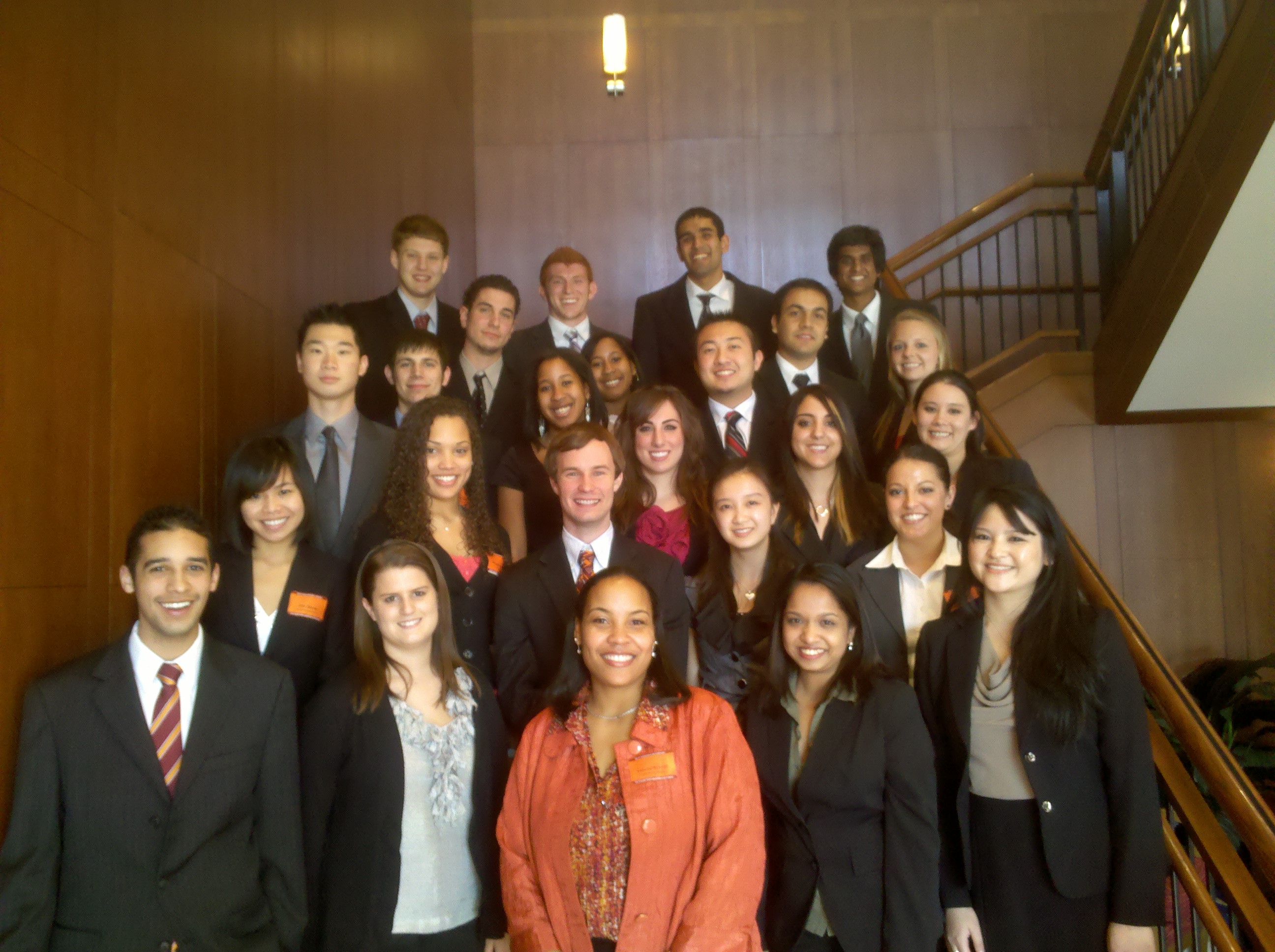 Yalana Orr (front row, third from left) with student members of the Pamplin Multicultural Diversity Council 