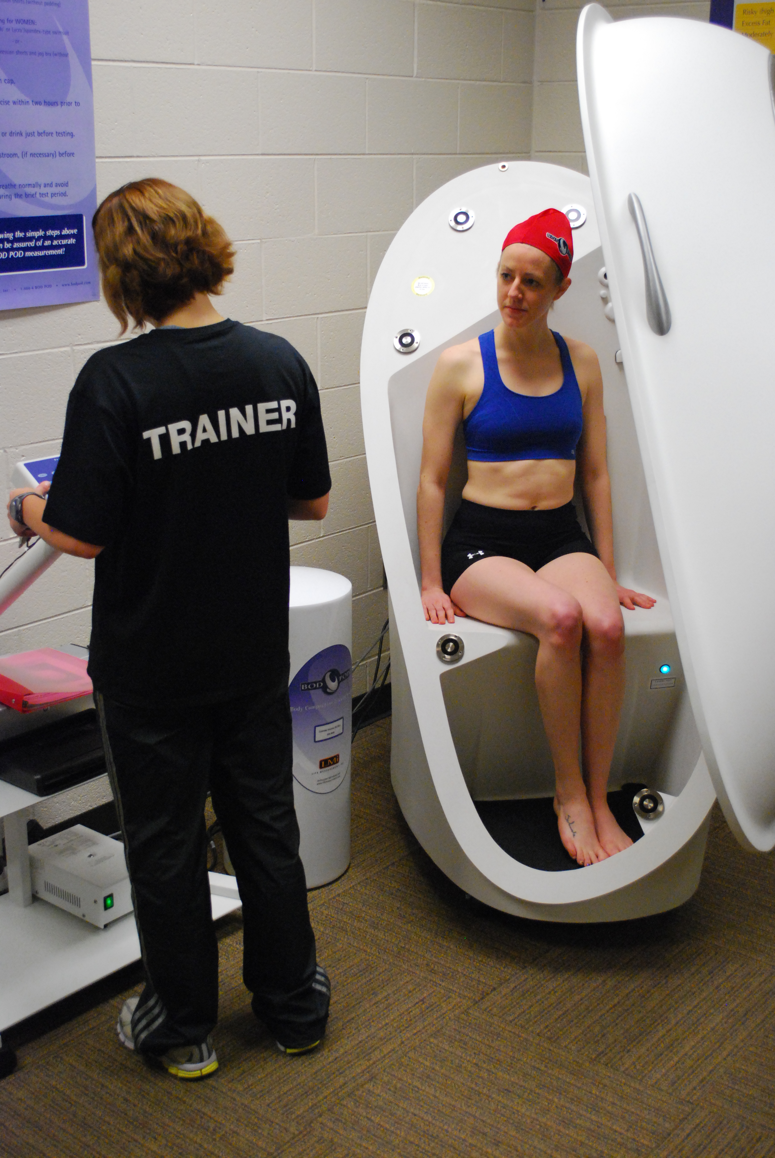 an athlete uses the bod pod 