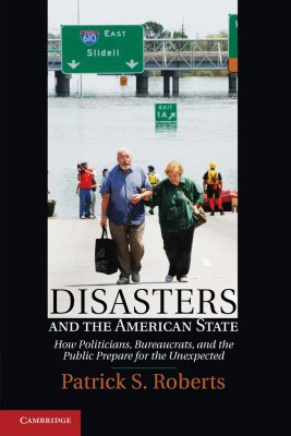 A book cover showing an older, distressed man supporting a woman as they walk away from a flood
