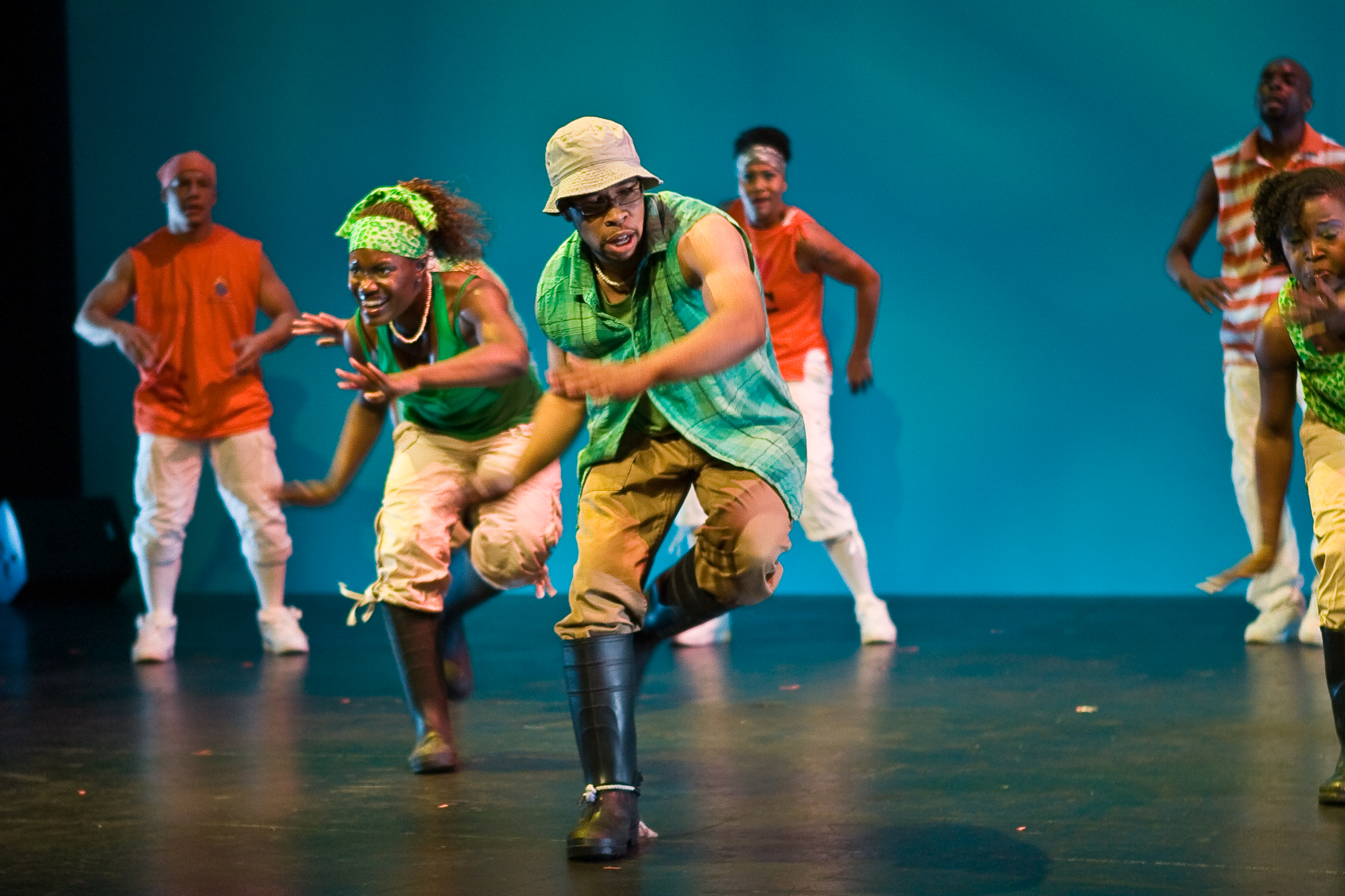 Photo of step dancers on stage