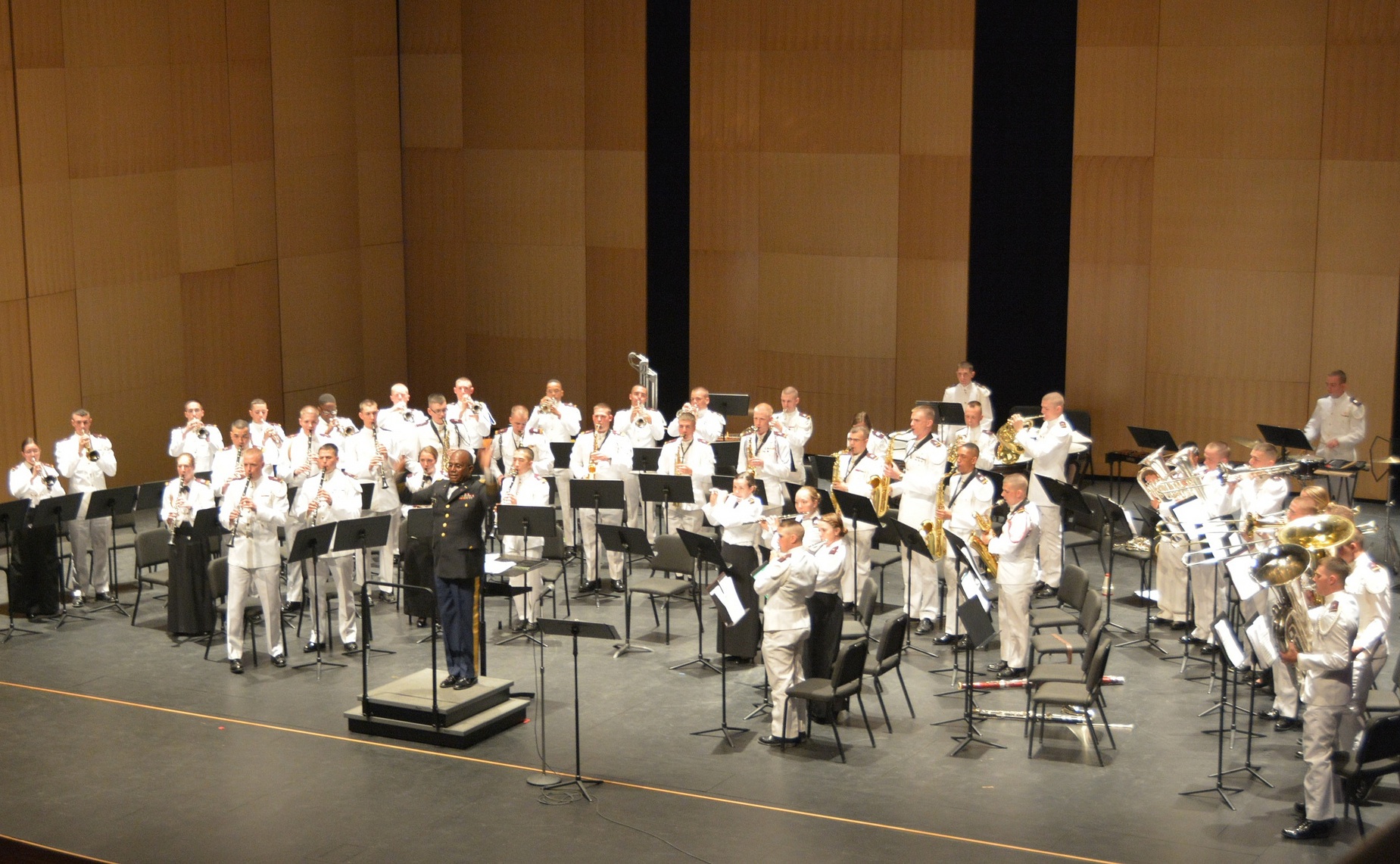 The Concert Band of the Highty-Tighties, the Virginia Tech Corps of Cadets Regimental Band, perform their annual spring concert in the Moss Arts Center.