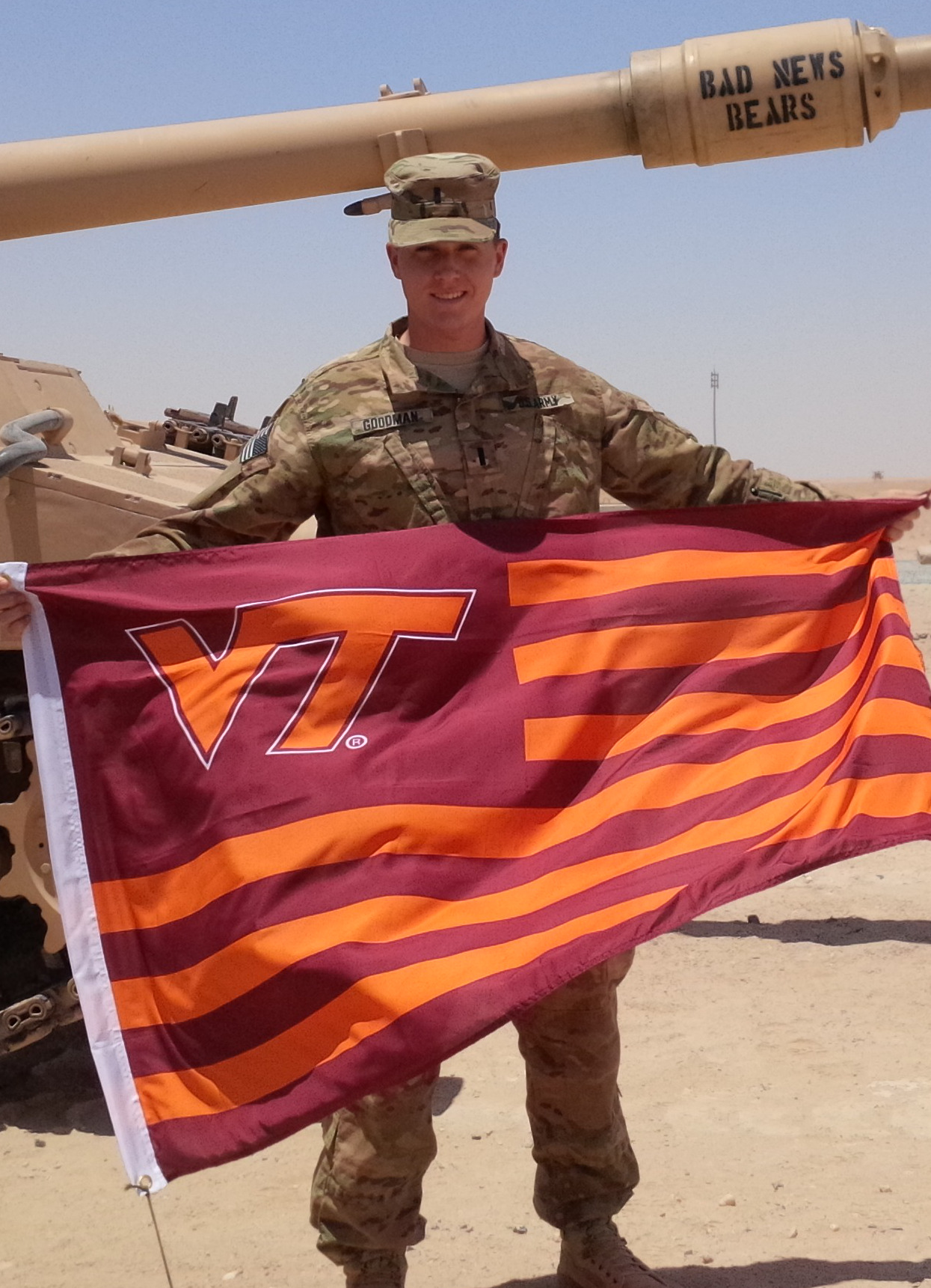 1st Lt. John Goodman, U.S. Army, Virginia Tech Corps of Cadets Class of 2013.