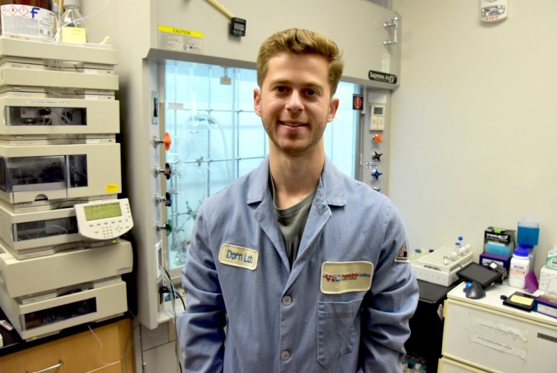 Kyle Kirkpatrick in chemistry lab