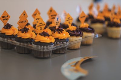 Construction-themed cupcakes