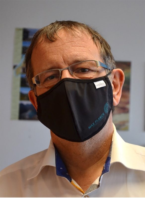 Markus Antonietti, a chemist with the Max Planck Institute, poses for a photograph wearing a COVID mask.  Photo courtesy Max Planck Institute.