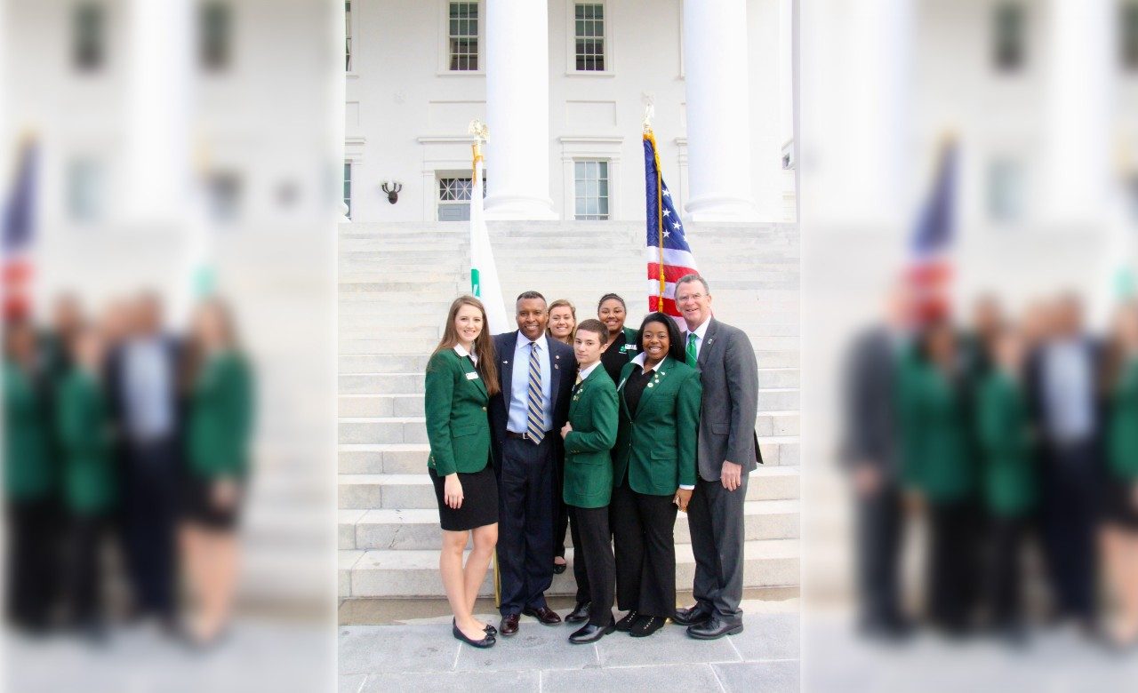 Virginia Cooperative Extension includes 4-H, which is the state’s largest youth development organization. Here, Jones and others attended the 4-H Day at the Capitol. Photo by Lori Greiner for Virginia Tech. 