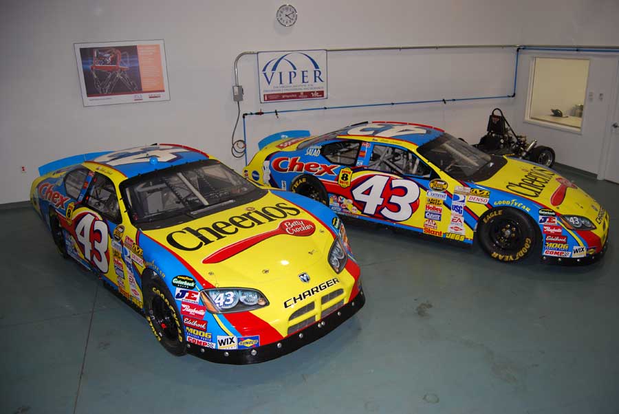 The two retired #43 Nextel Cup race cars