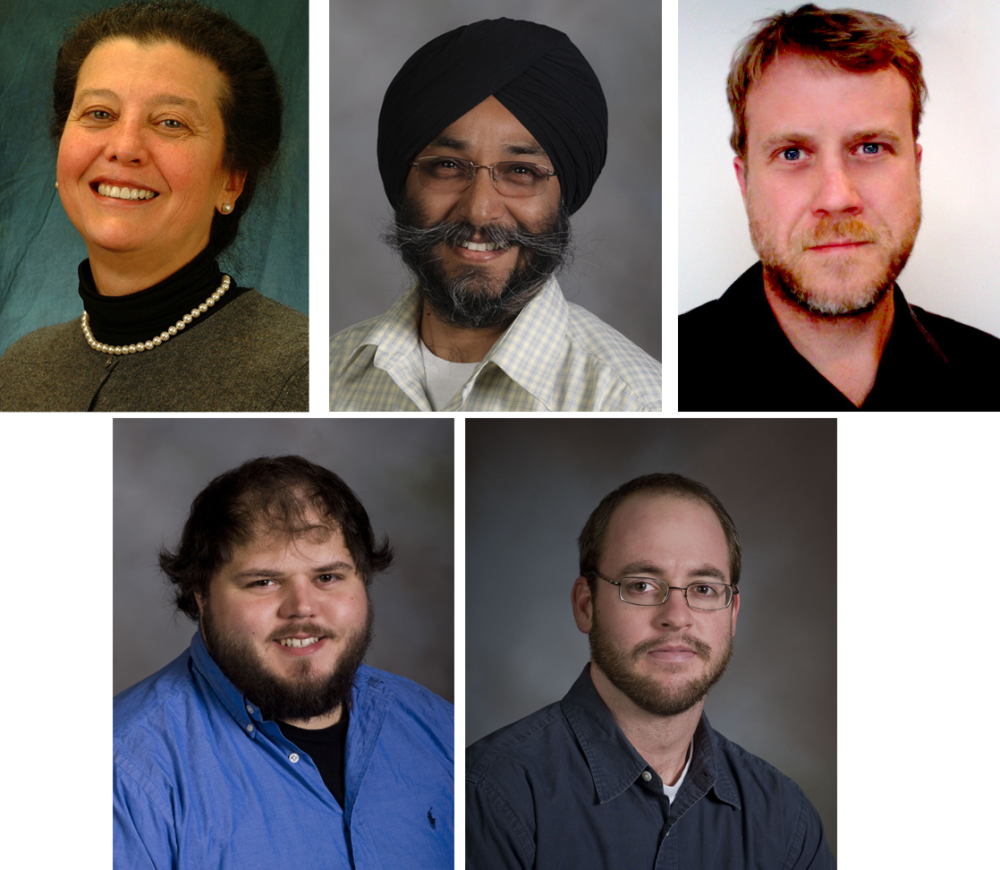 Pictured left to right are (top row) Taranjit Kaur, Jatinder Singh, and Matthew Lutz; (bottom row) Nathan King and David Bradley Clark II.