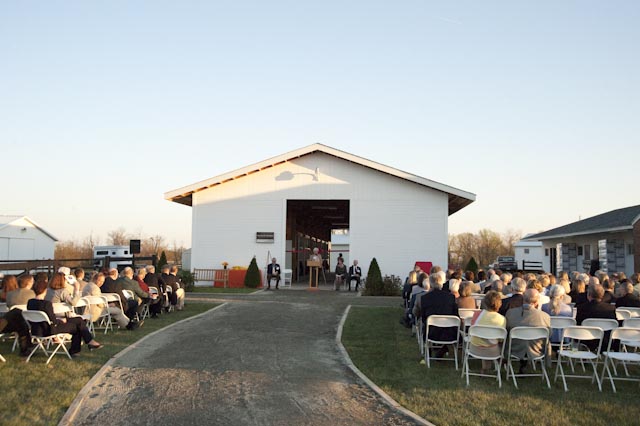 More than 160 people turned out to participate in the dedication ceremony to name a new barn on the campus of Virginia Tech's Marion duPont Scott Equine Medical Center's campus in honor of Paul R. Fout.
