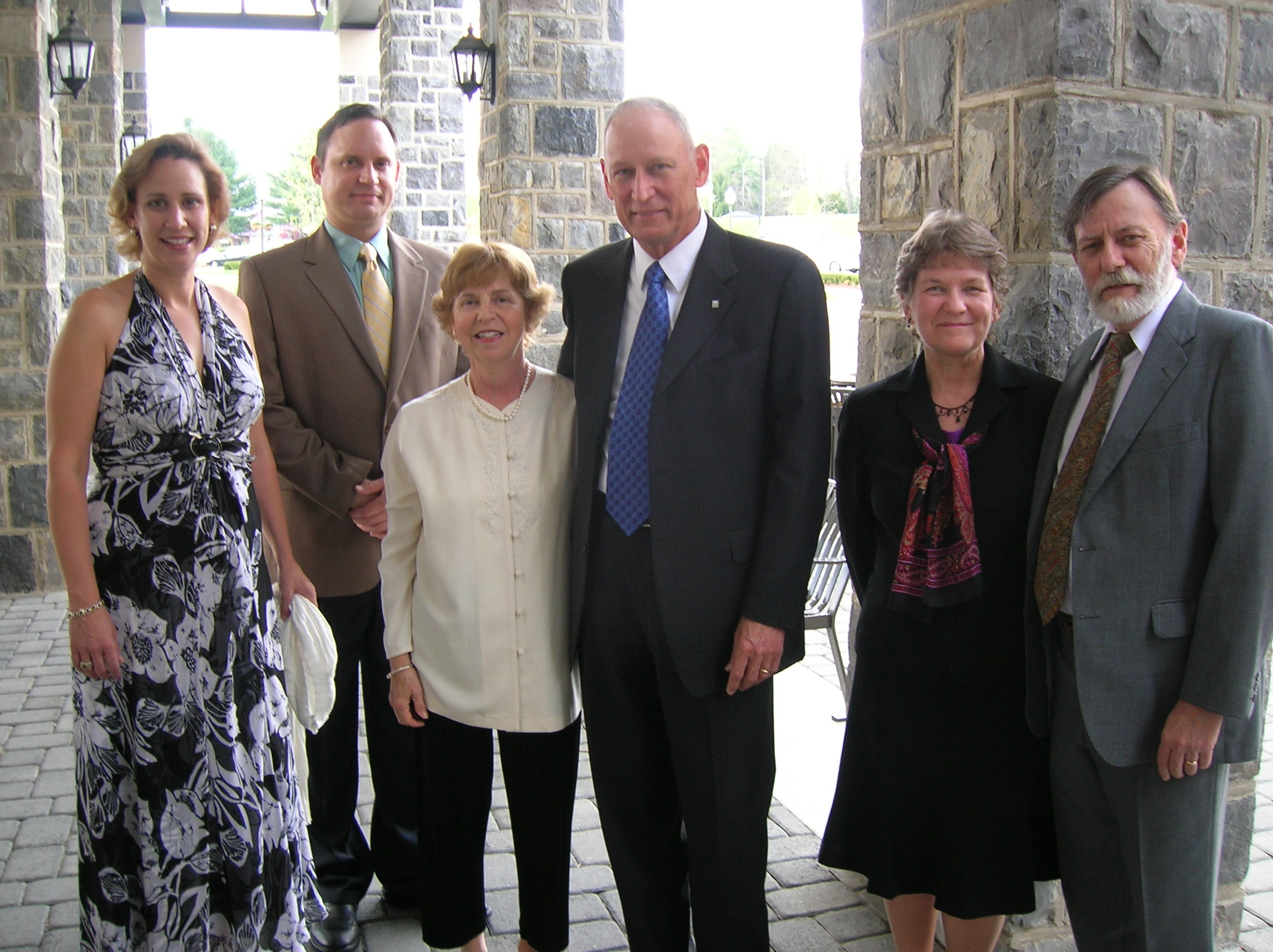 Pictured from left to right are: Christine M. Holzem, daughter of the McKinneys and Virginia Tech alumna; Arthur W. McKinney Jr., son of the McKinneys and Virginia Tech alumnus; Jerry McKinney; Art McKinney; and Connee and Russ McKinney, Art's brother and sister-in-law.