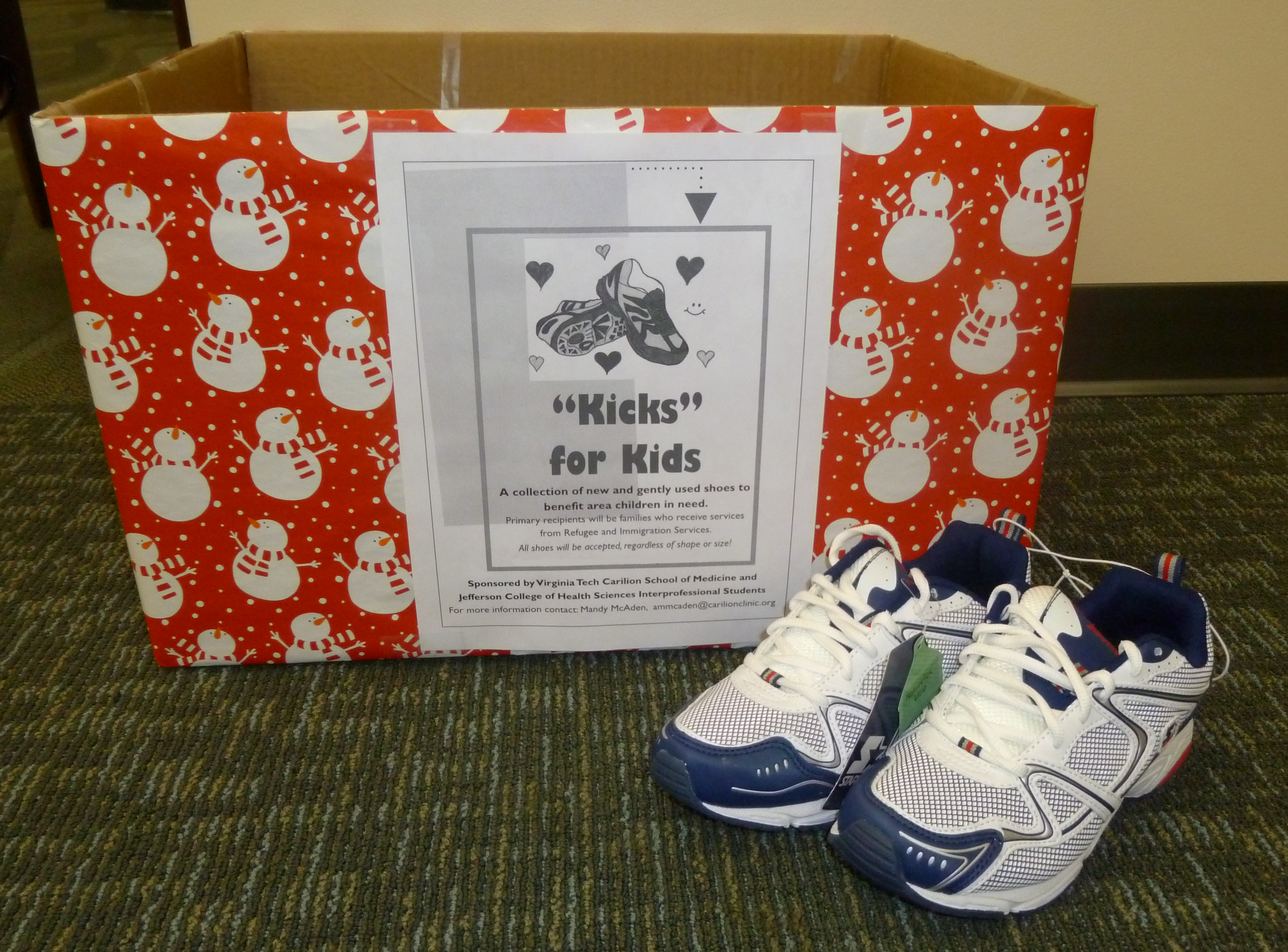 Kicks for Kids drop-off box