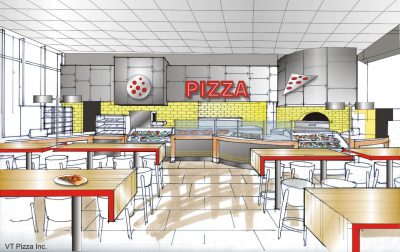 Architect's rendering of Turner Place pizza venue.