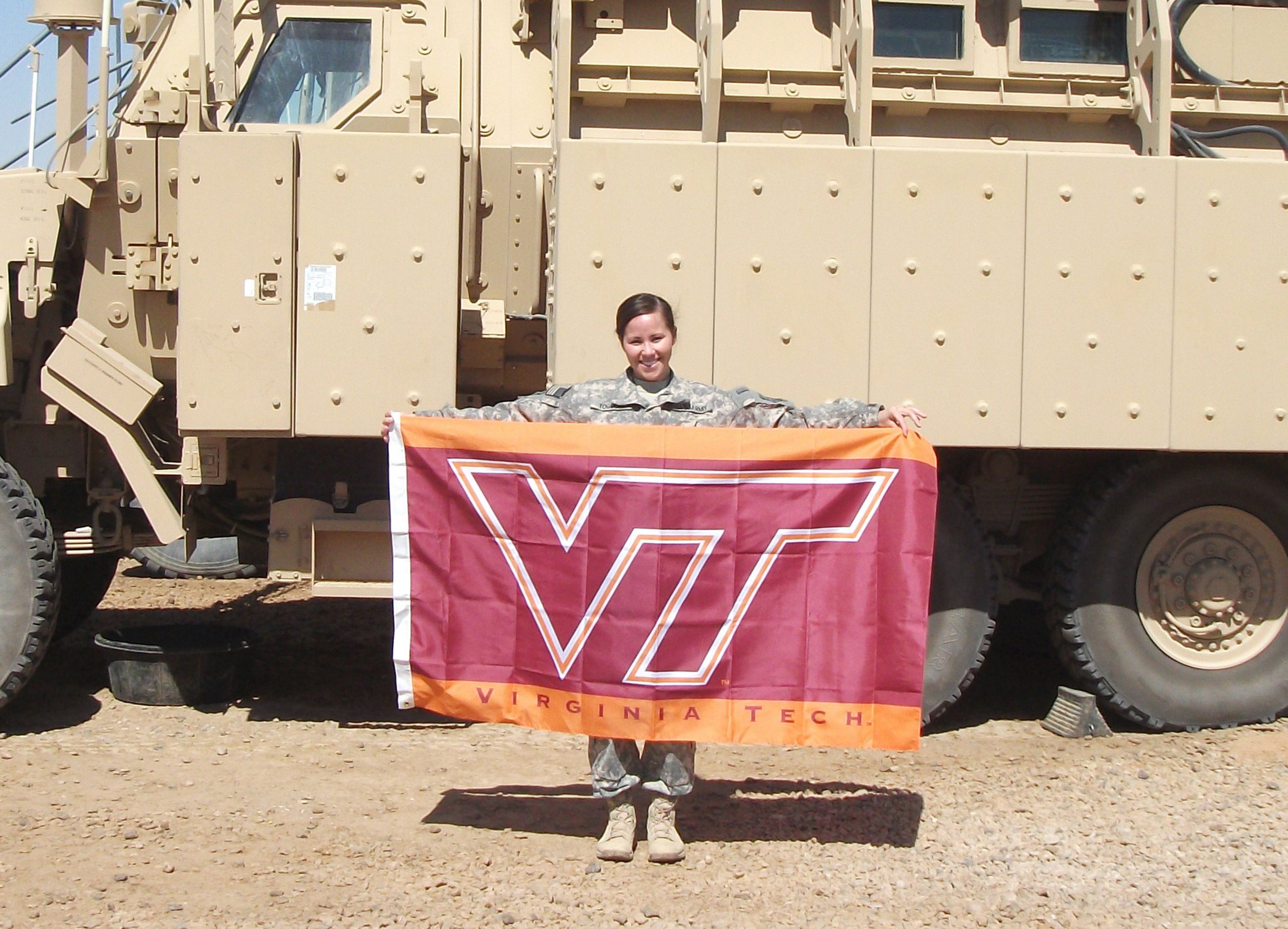 2nd Lt. Ashleigh Toguchi, U.S. Army, Virginia Tech Corps of Cadets Class of 2010 shown in Iraq