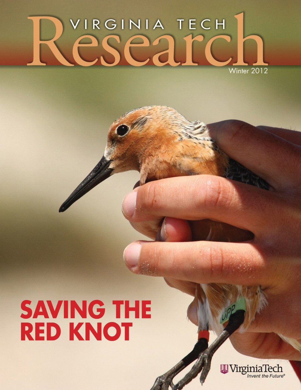 The cover photo for the winter 2012 Virginia Tech research magazine was taken by Brian Gerber of Amherst, Mass., a graduate student in wildlife science in the Virginia Tech College of Natural Resources and Environment.