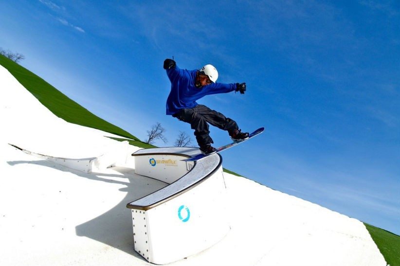 Freestyle snowboard stunts will be performed at SnowJam 2012.