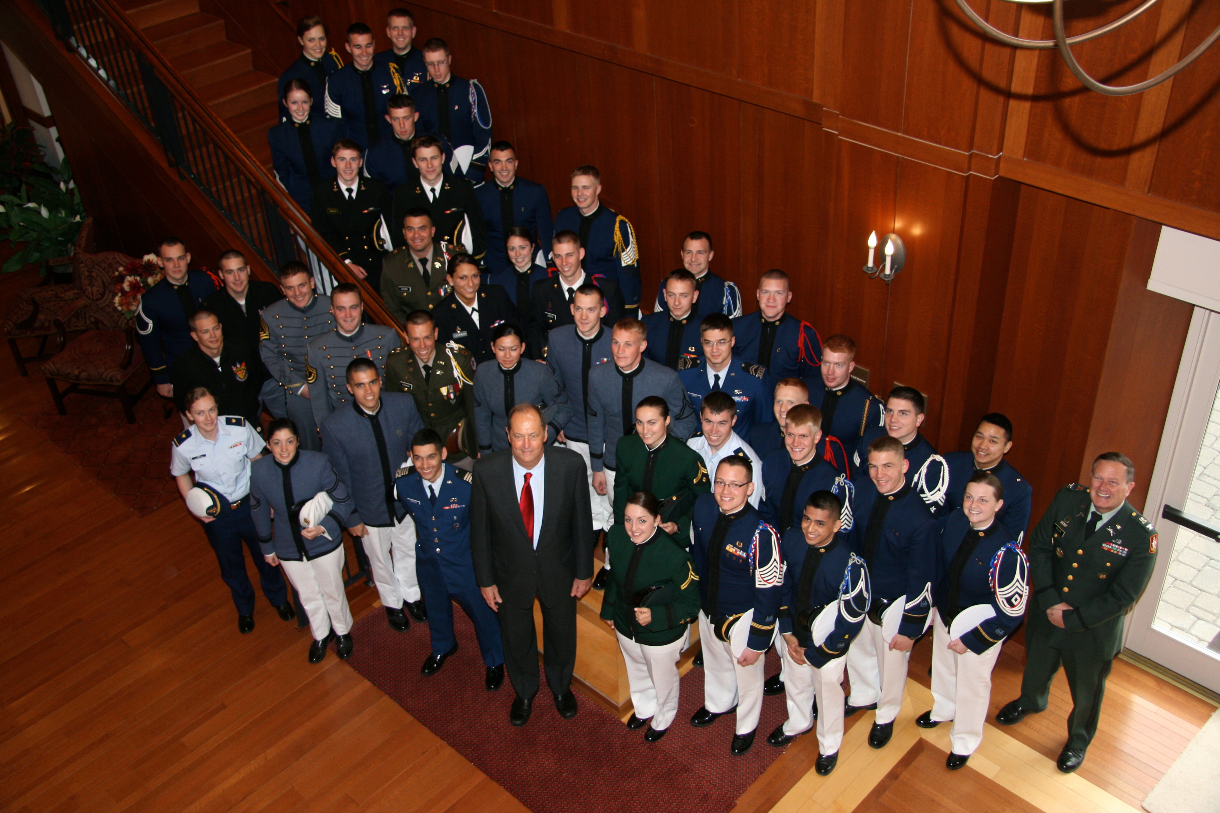 Attendees of the 2011 Virginia Tech Corps of Cadets Leadership Conference with keynote speaker, Former Sen. Bill Bradley at the Inn at Virginia Tech