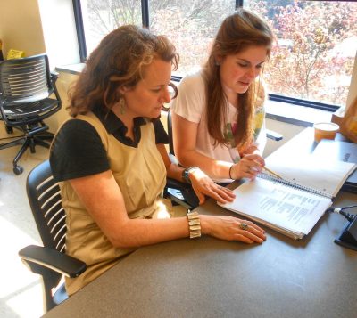 Students from a variety of disciplines receive help at the Writing Center. 