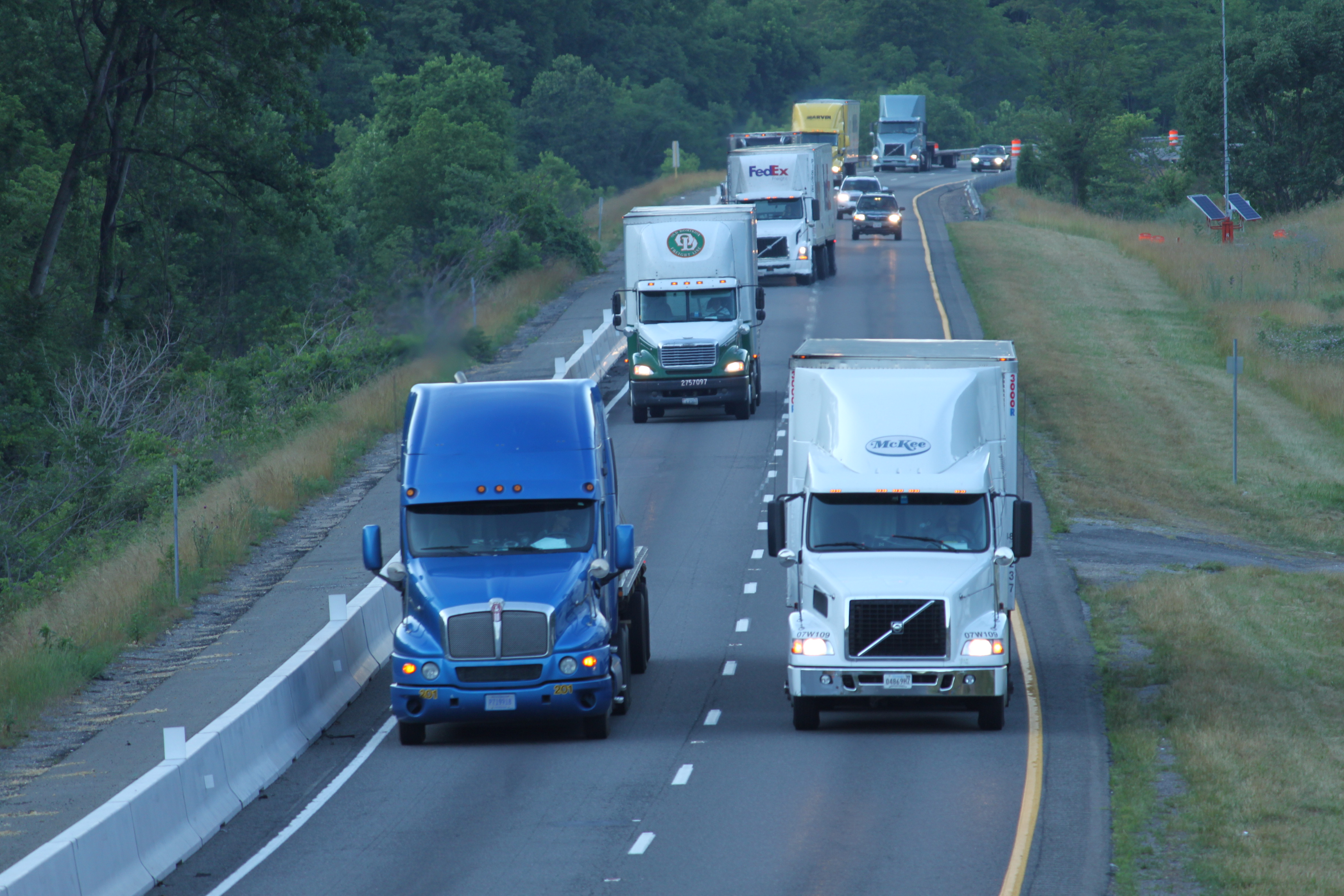 trucks on the interstate