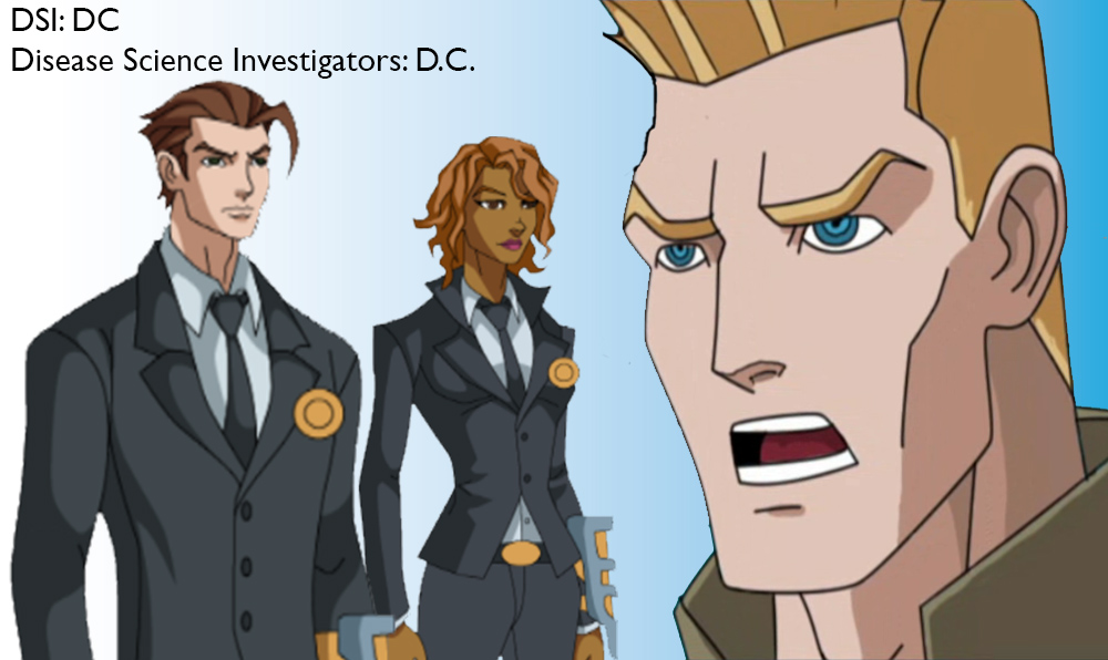 Comic book-like images of the characters from the Disease Science Investigators: DC game.