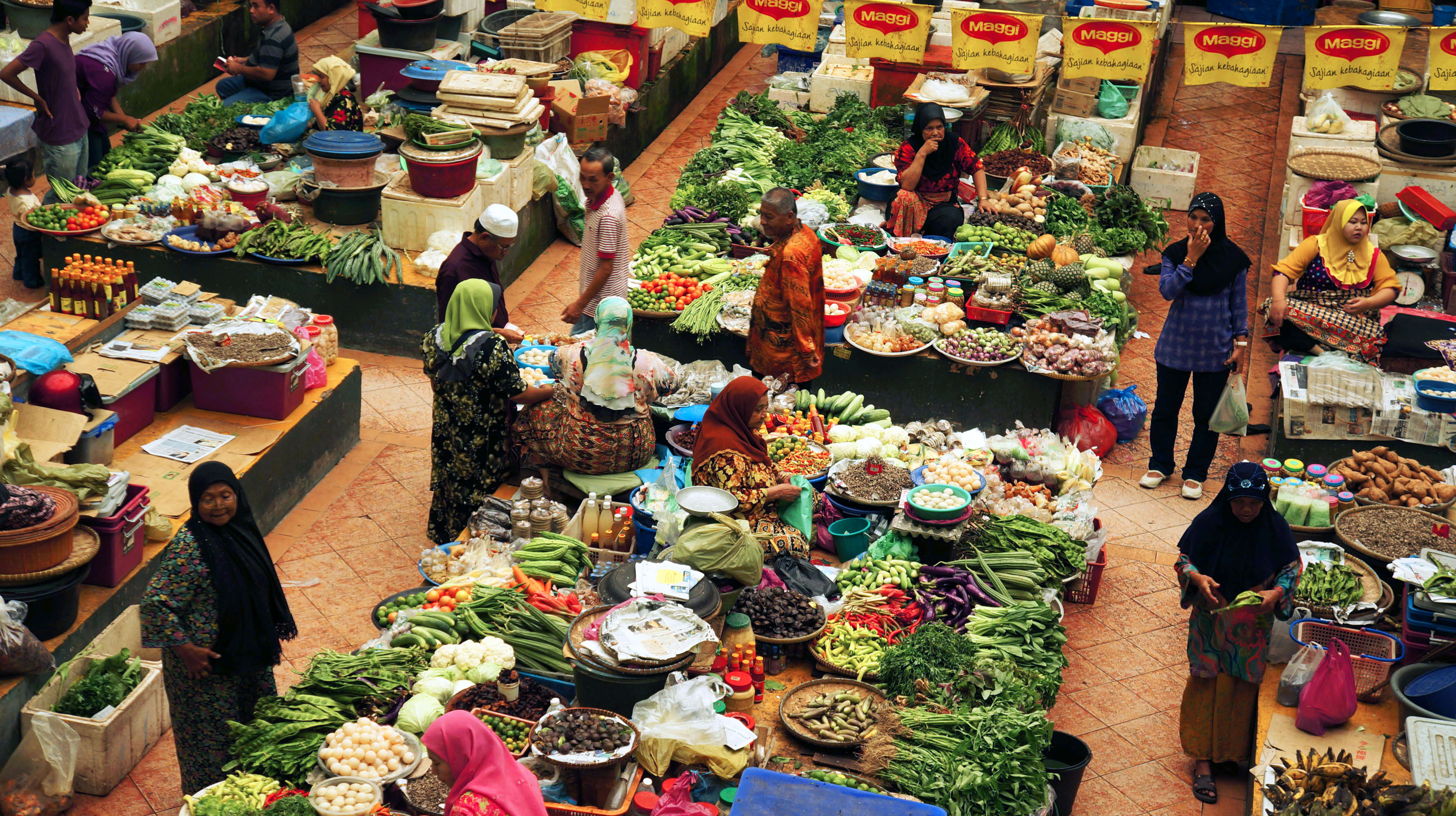 Fresh-foods market in Kota Bharu, Malaysia