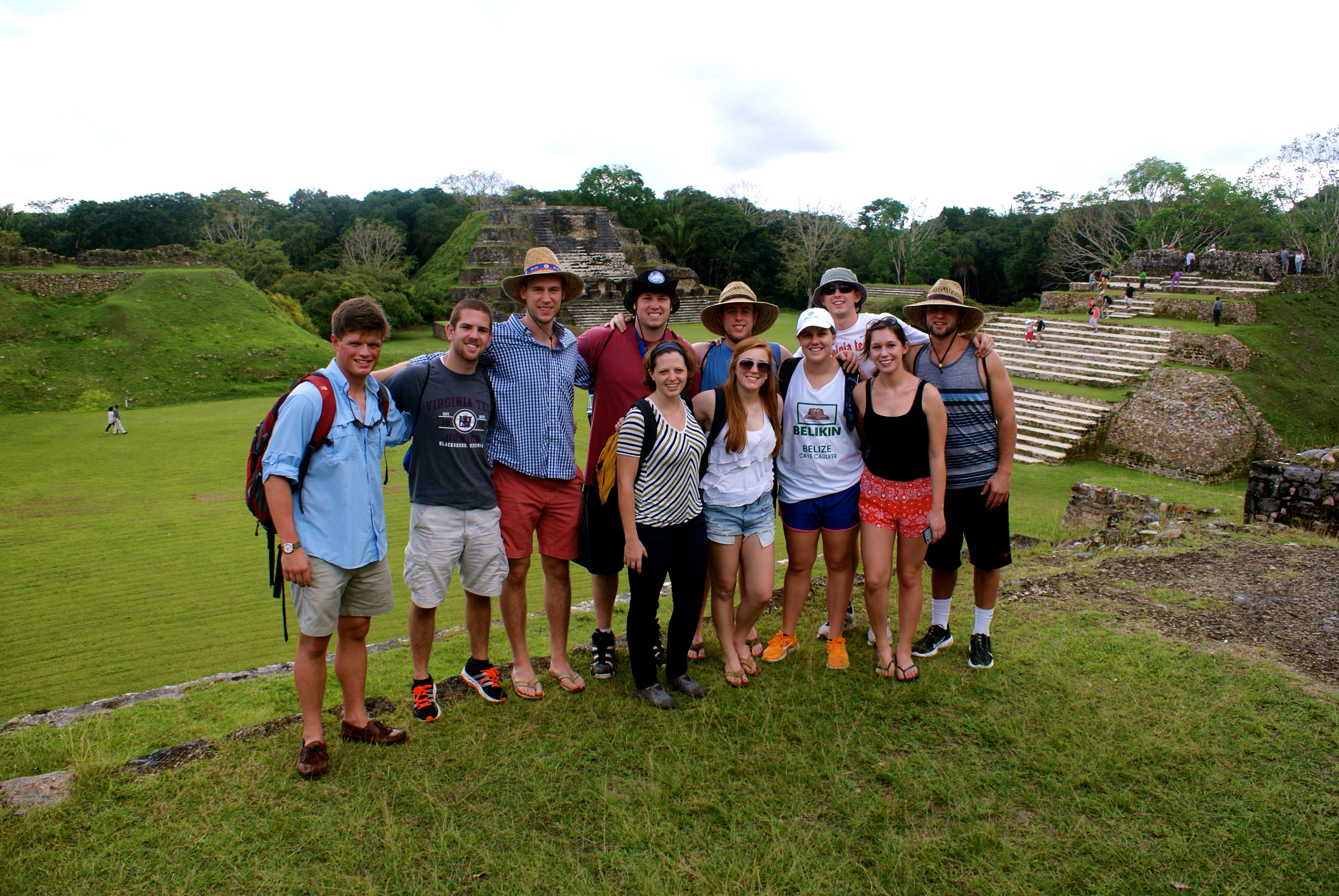 Erin Helbling stands with a group of students in Belize.