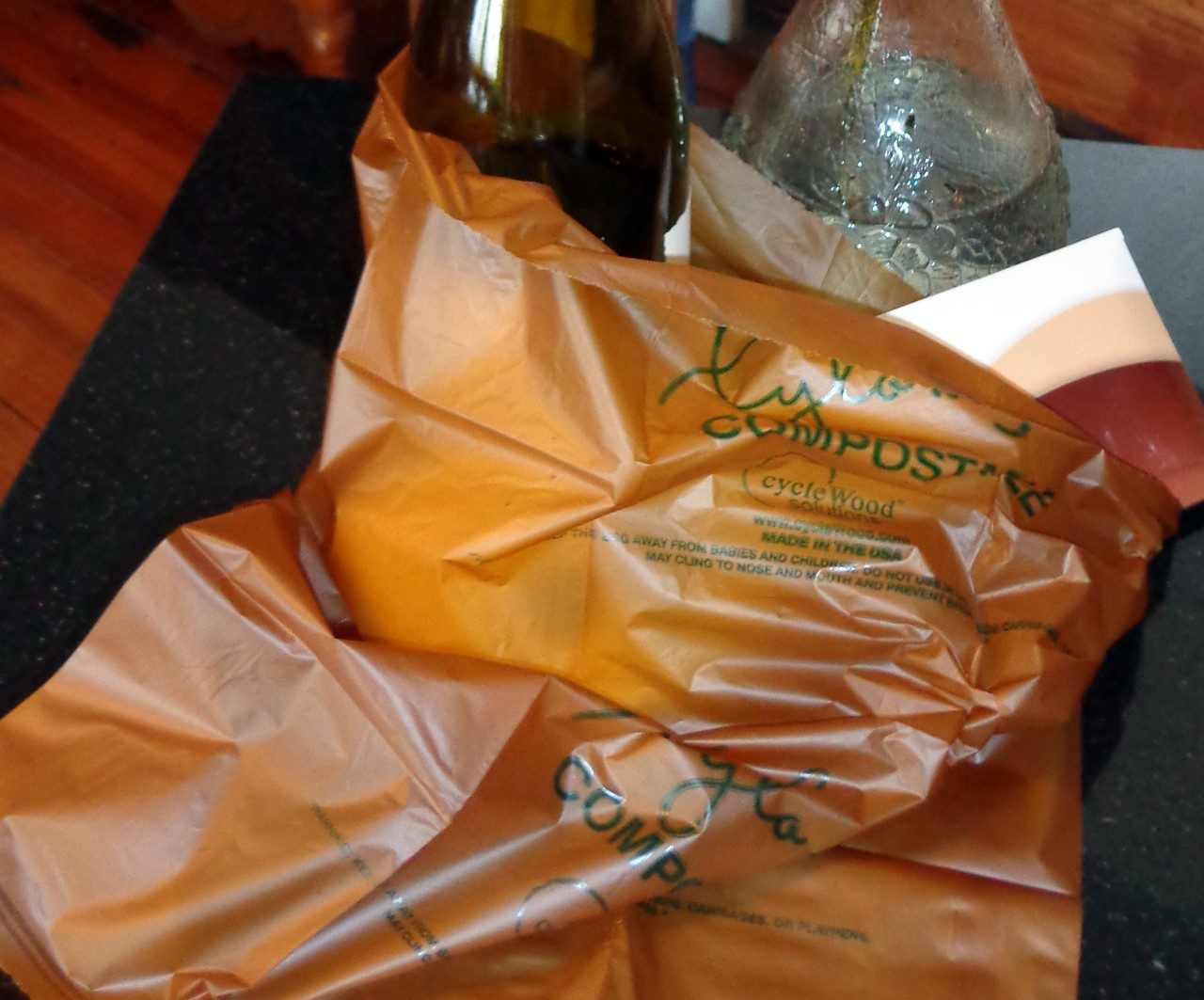 This cycleWood grocery bag will decompose in 180 days when composted.