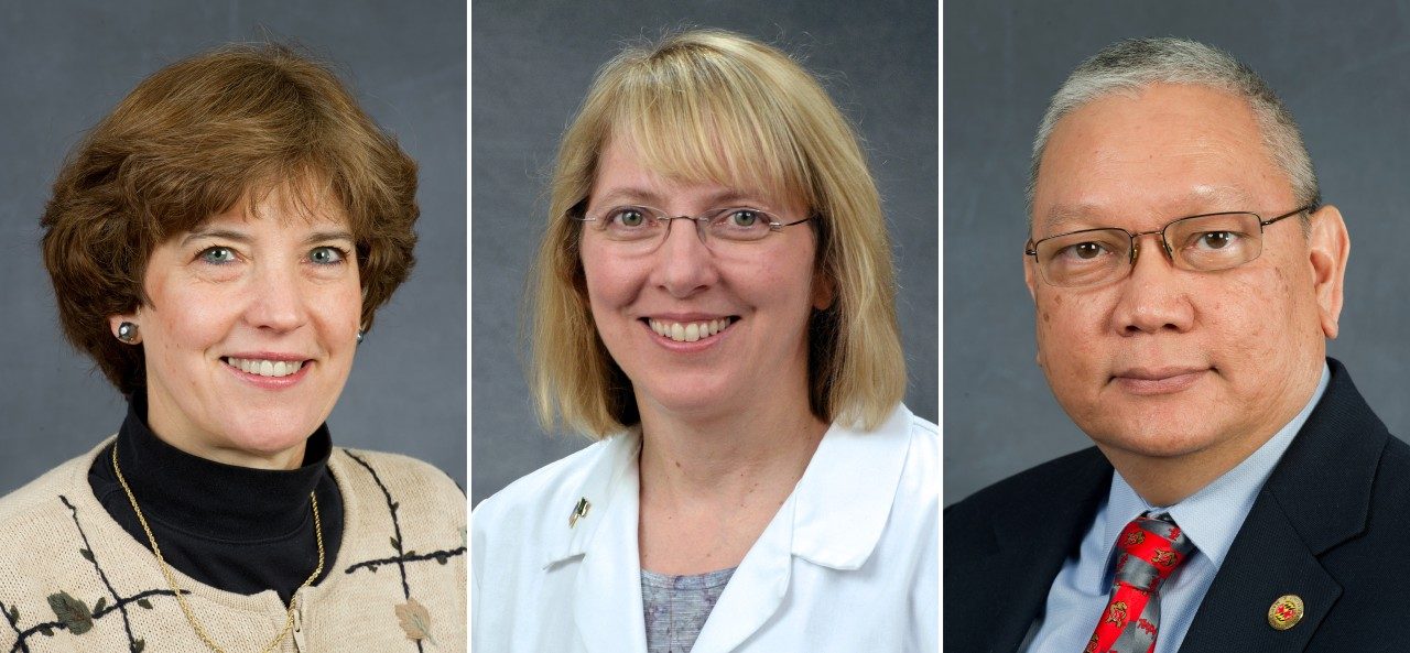 The Center for Public and Corporate Veterinary Medicine faculty includes (left to right) Dr. Valerie Ragan, Dr. Bess Pierce, and Dr. Nathaniel Tablante.