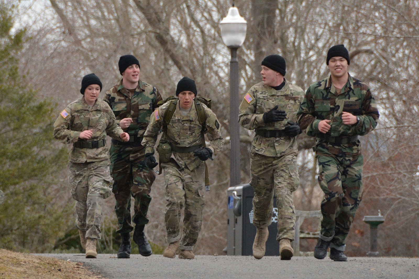 Cadets run from one challenge to the next during annual Corps of Cadets competition.