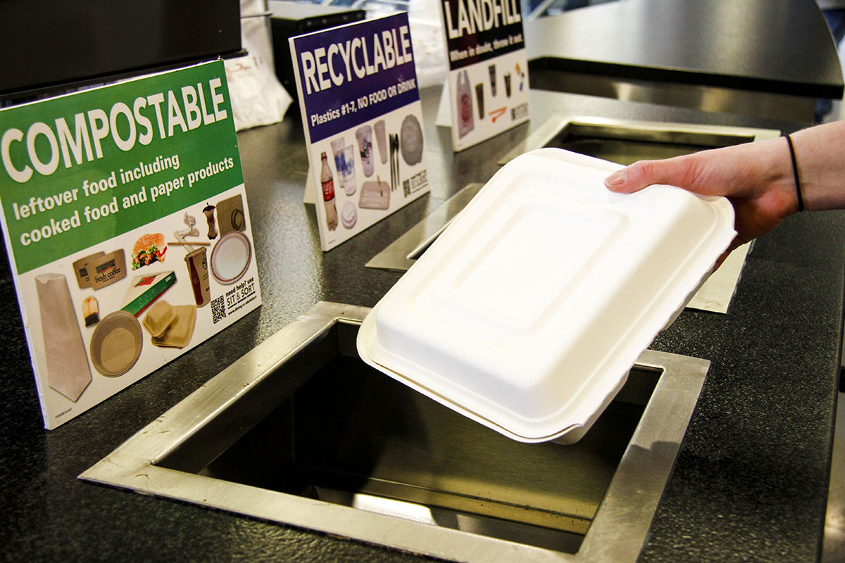 Composting a to-go container