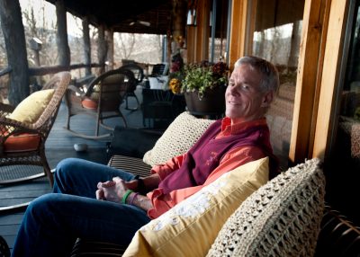 Alumni Distinguished Professor E. Scott Geller at his home near the Giles County community of Newport. Geller said he and his wife regularly host university retreats and conferences on the 45-acre property, which he named Make-A-Difference Lodge.
