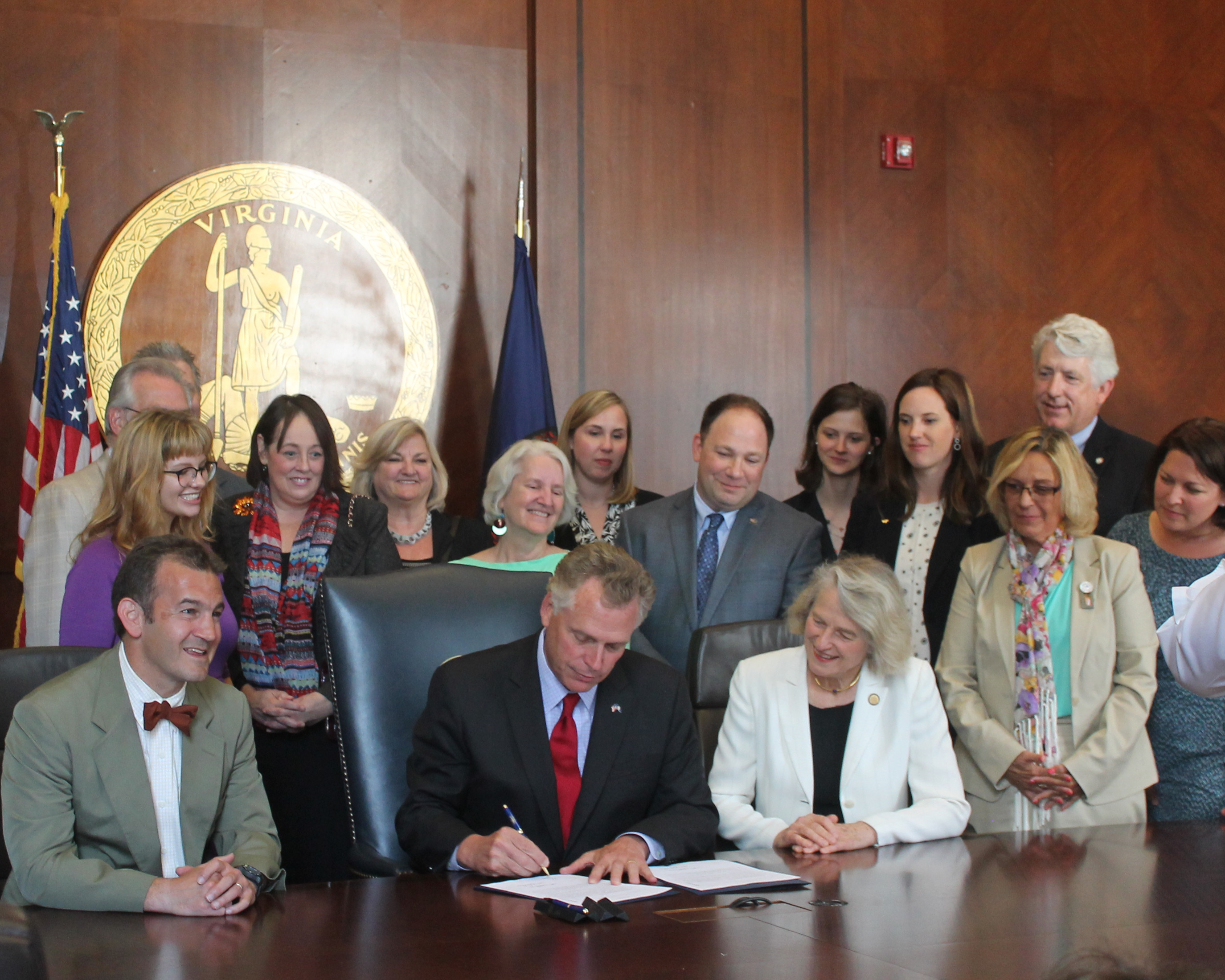 Gov. Terry McAuliffe signs Virginia's "good Samaritan" law. 