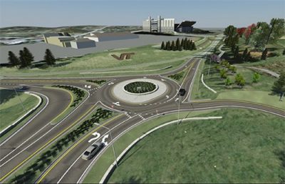 rendering of traffic roundabout on Southgate Drive