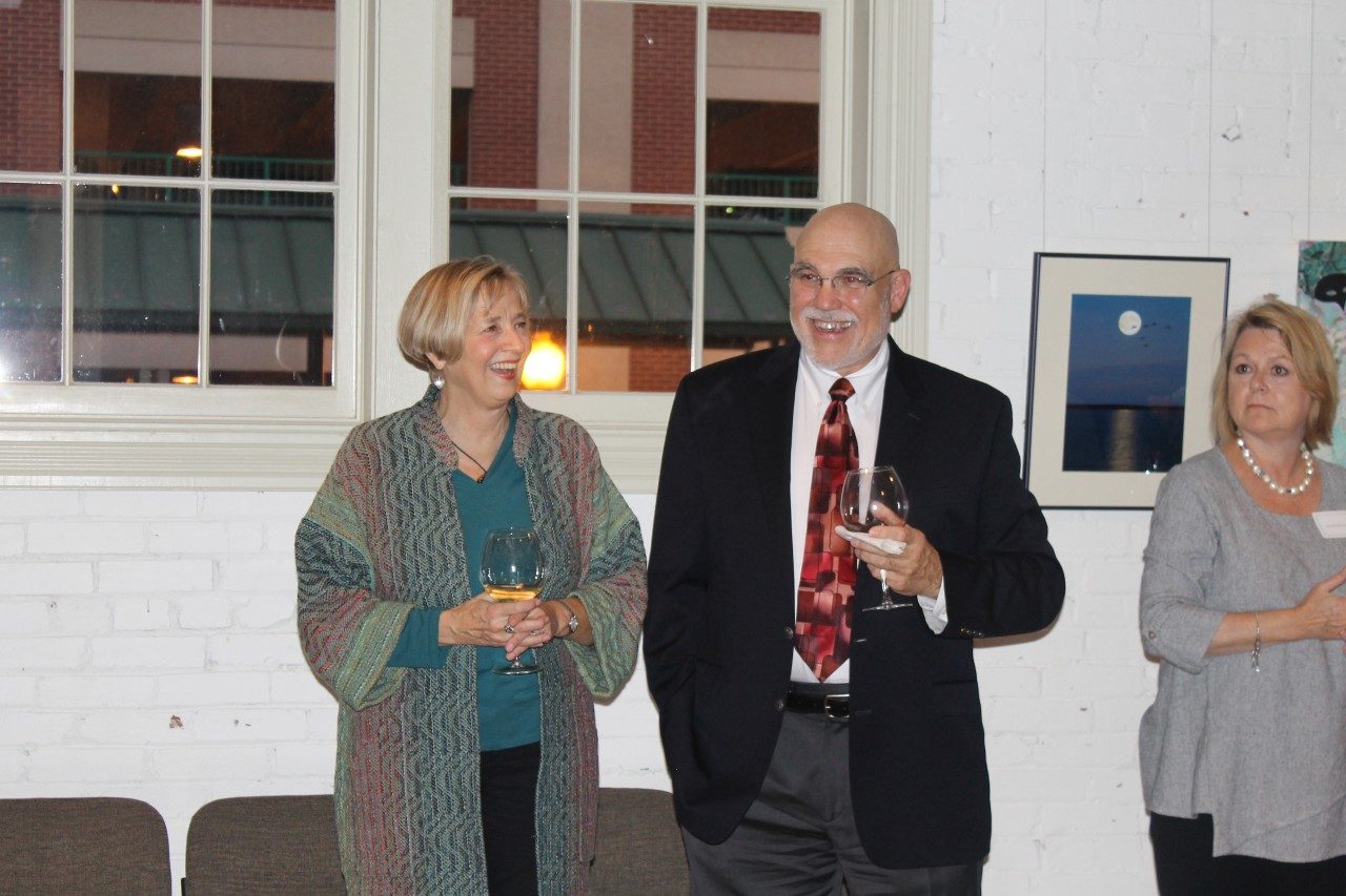 Grizzard and his wife, Lynn, at Grizzard's retirement party in 2014.
