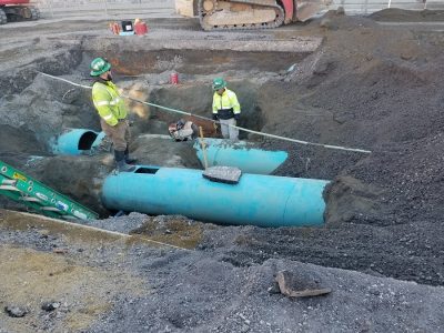 Pipes to be installed during chilled water infrastructure project