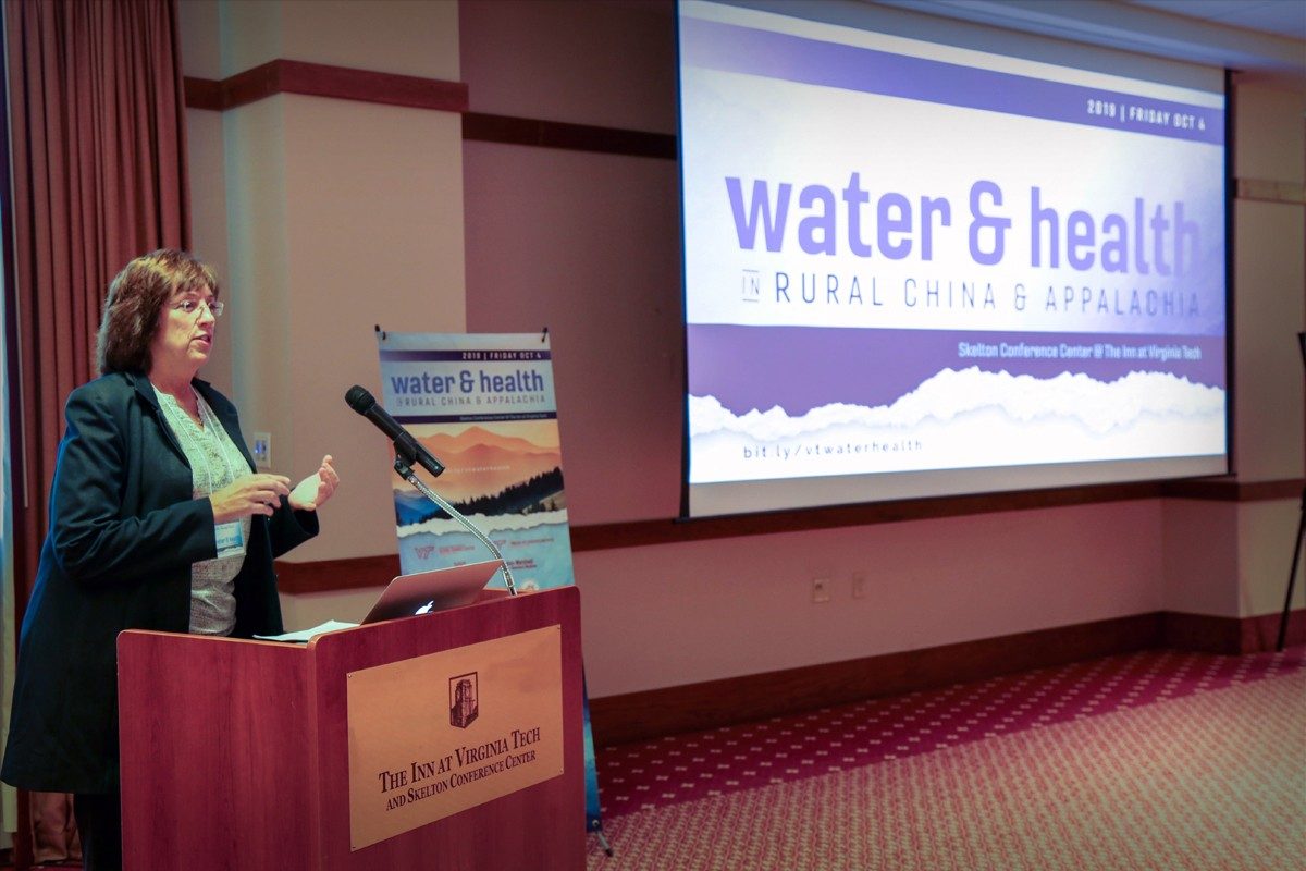 Laura Hungerford presenting at the Water&Health Conference