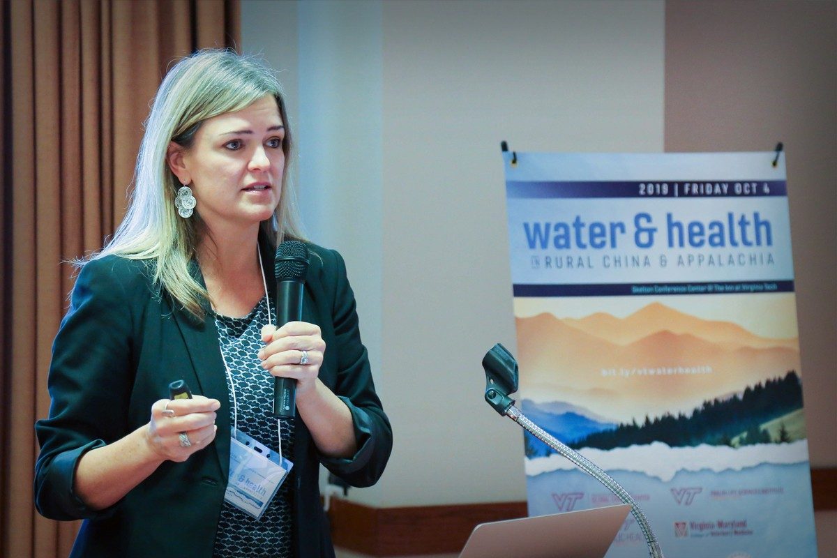 Erin Ling presenting at the Water&Health Conference