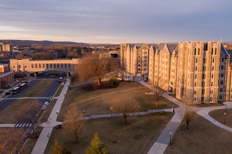 Aerial view of the Blacksburg campus