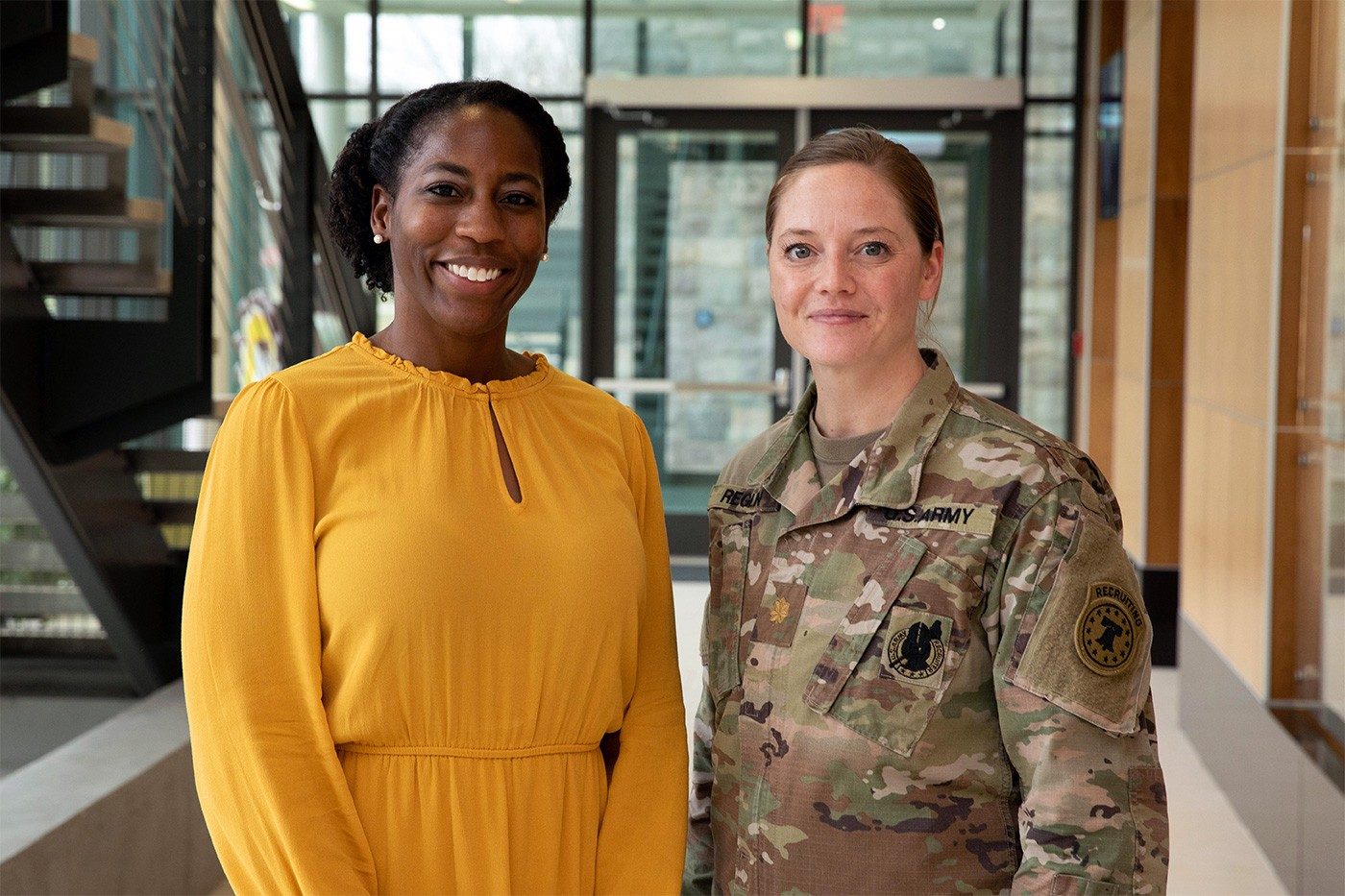 VMCVM graduate Lauren Dodd with Maj. Megan Reglin, U.S. Army Nurse Corps