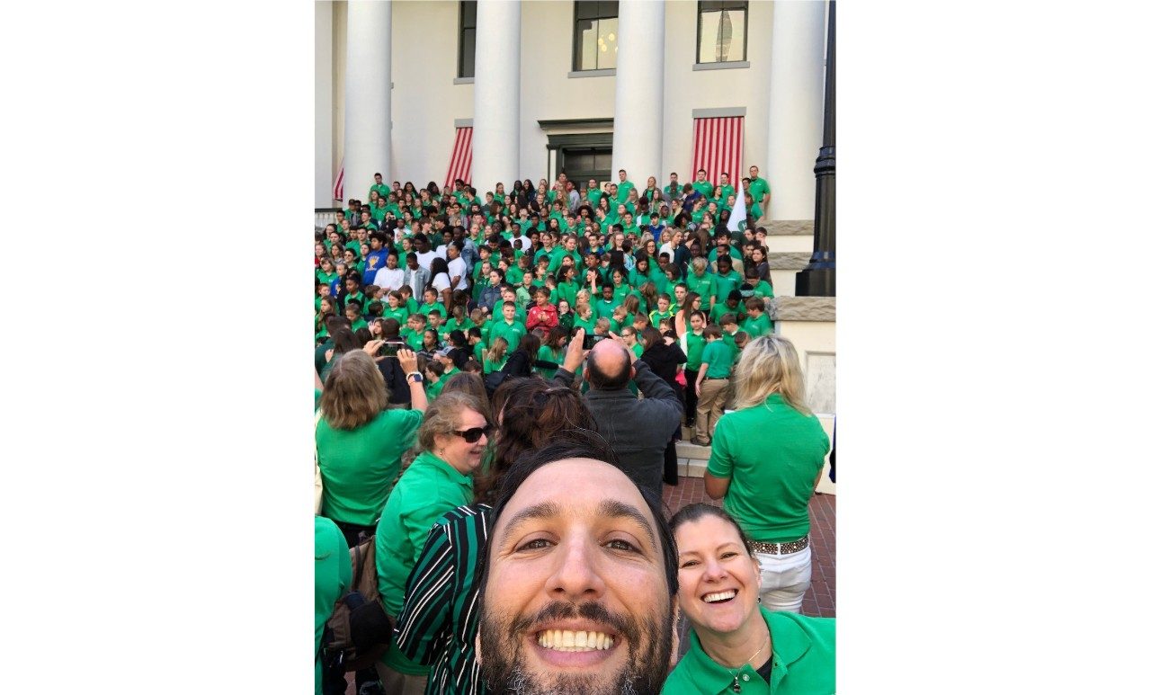 Gutter doing a selfie at 4-H Day at the Capitol, with over 900 attendees.