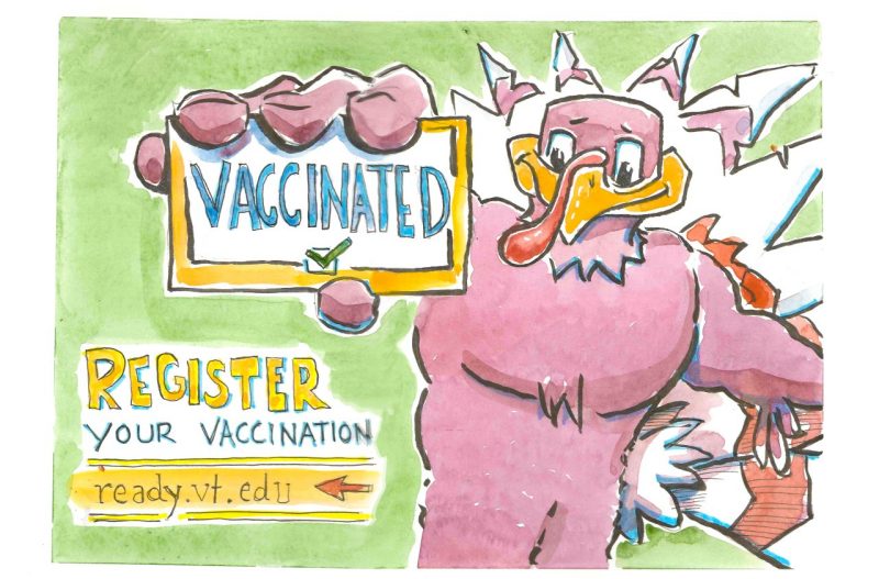 Illustration promoting vaccination registration