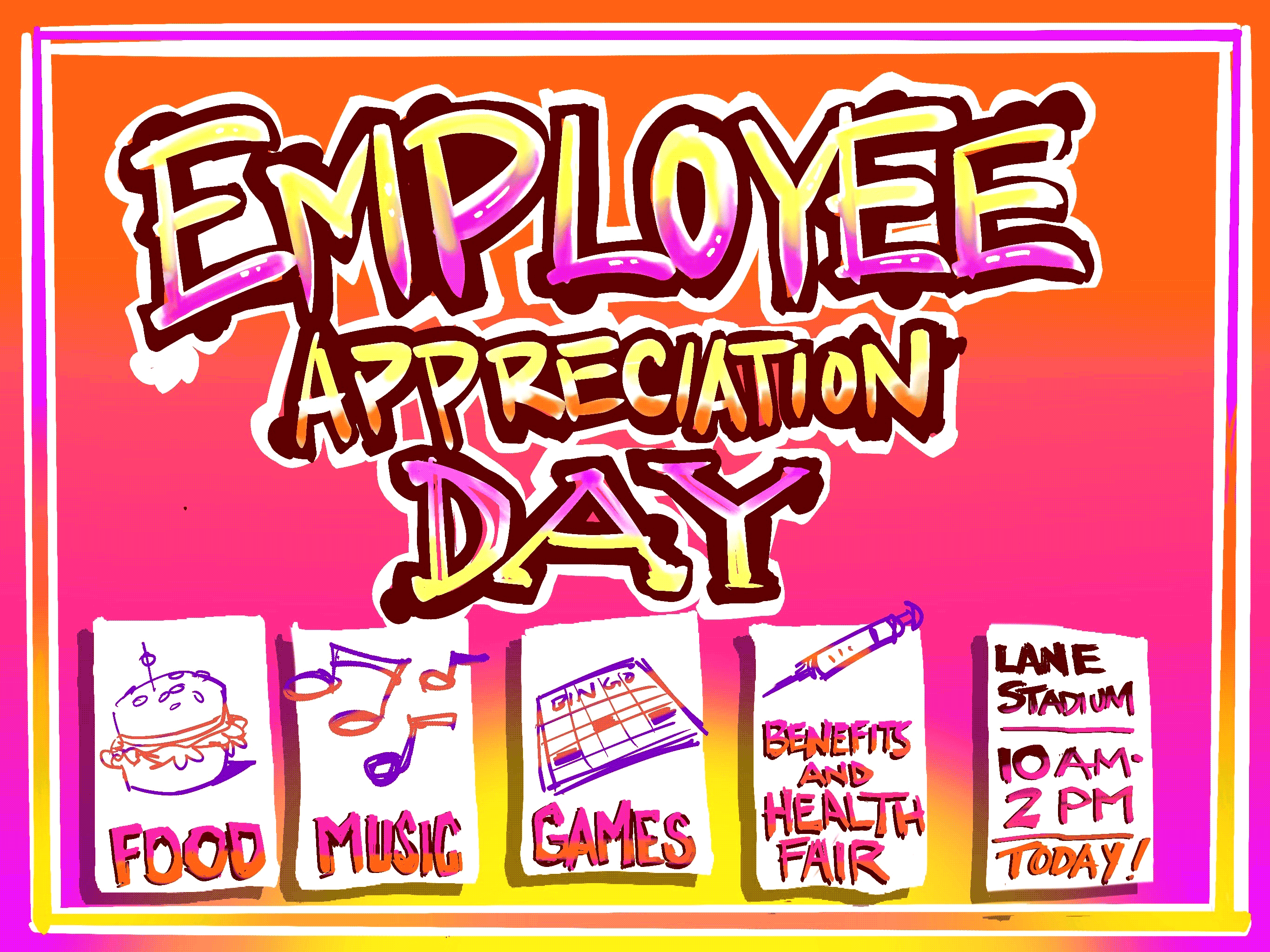 Digital sketch promoting employee appreciation day