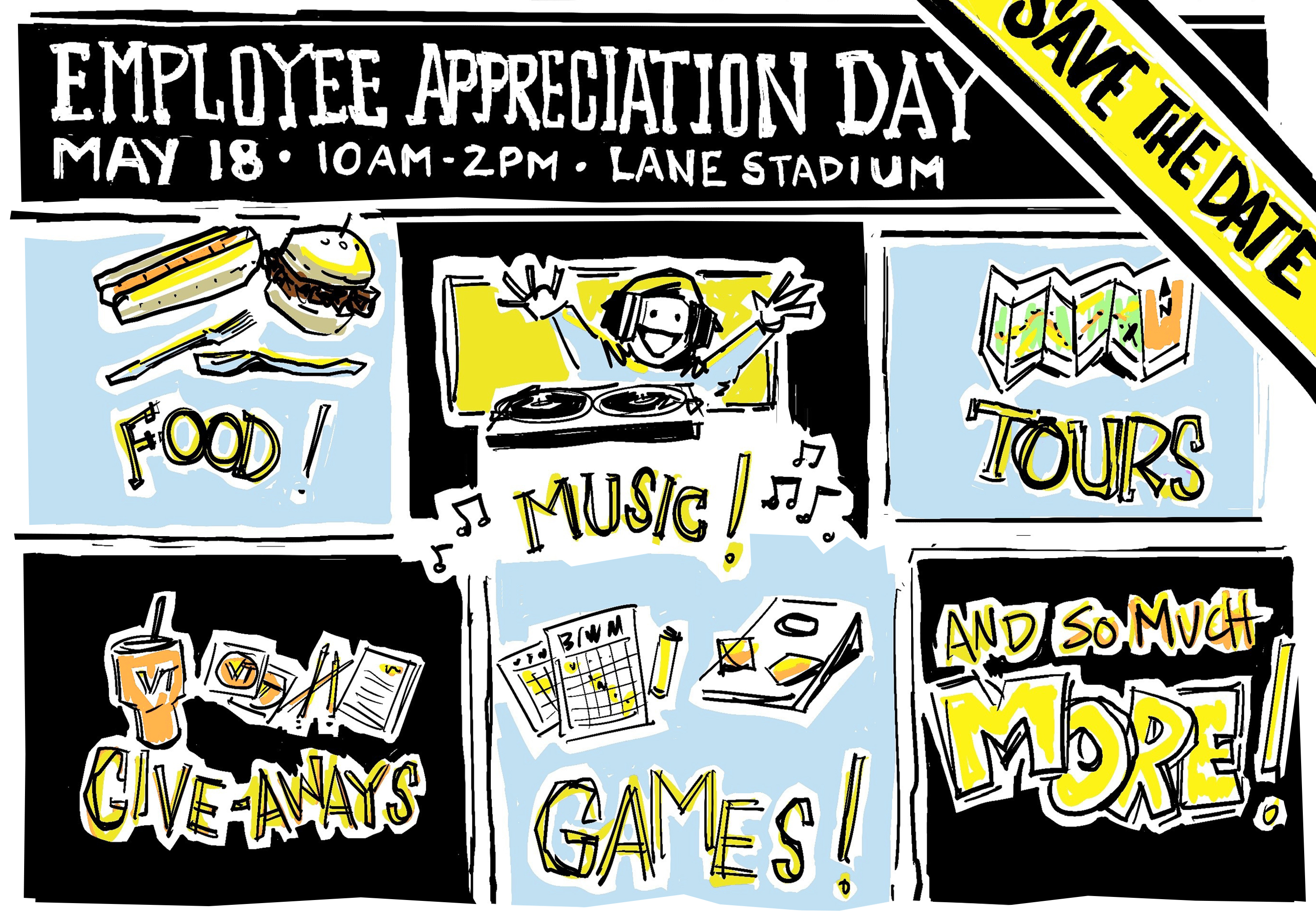 Digital promotion of the employee appreciation day on may 18 from 10 to 2 in lane stadium
