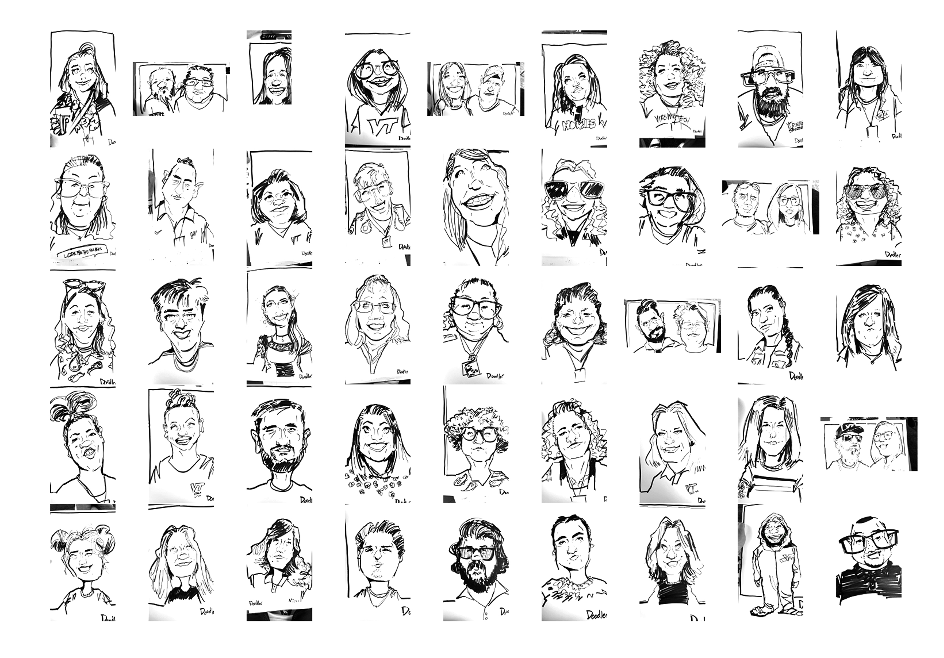 Sketches of employees from Employee Appreciation Day 2022 