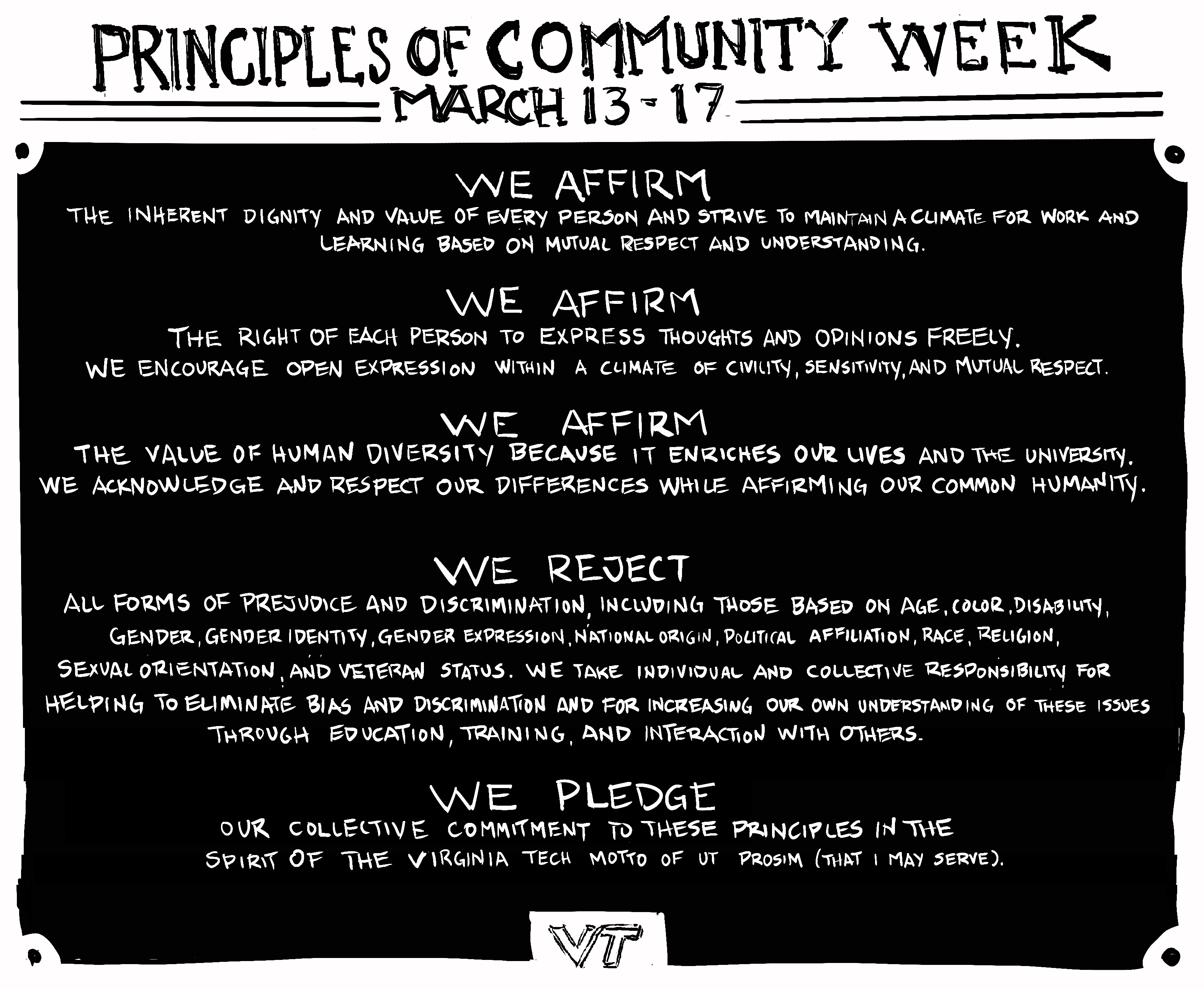 Digital sketch of the principles of community