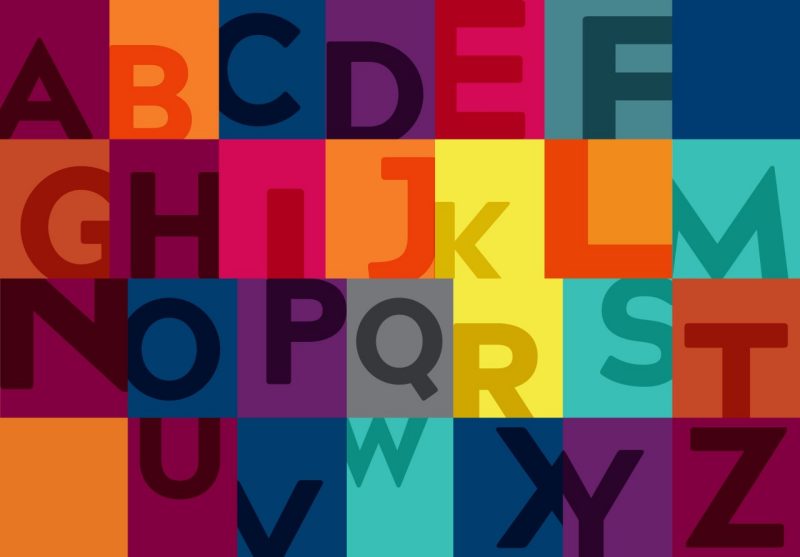 stylized alphabet from A to Z