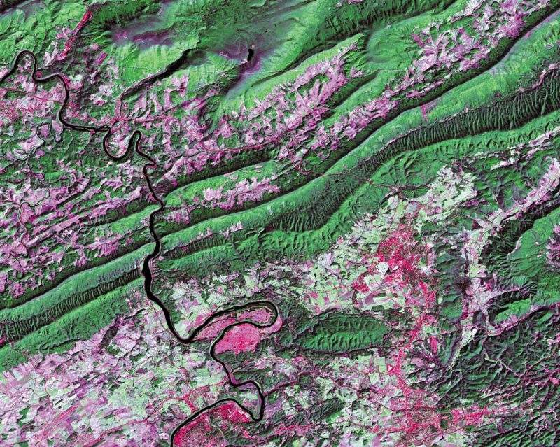 Satellite image of the New River Valley